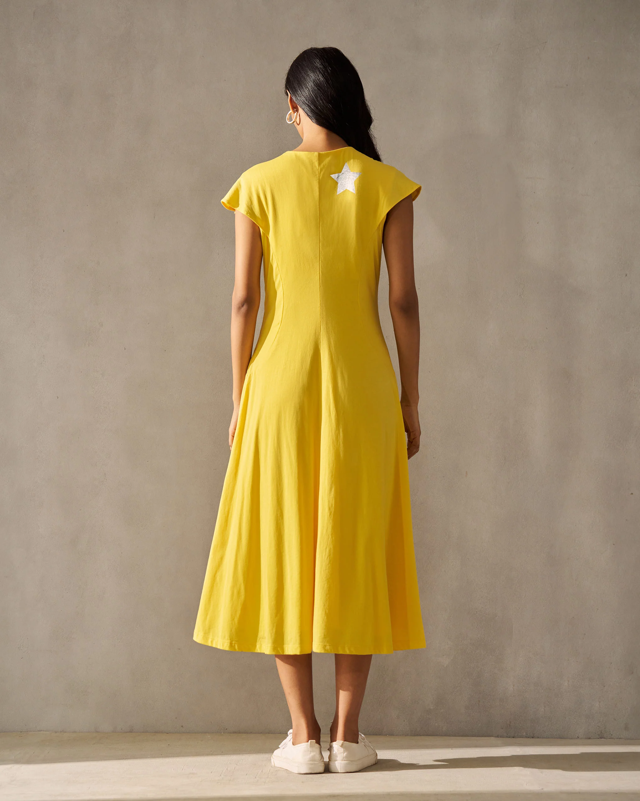 Lillian Front Gathered Dress - Yellow - Image 3