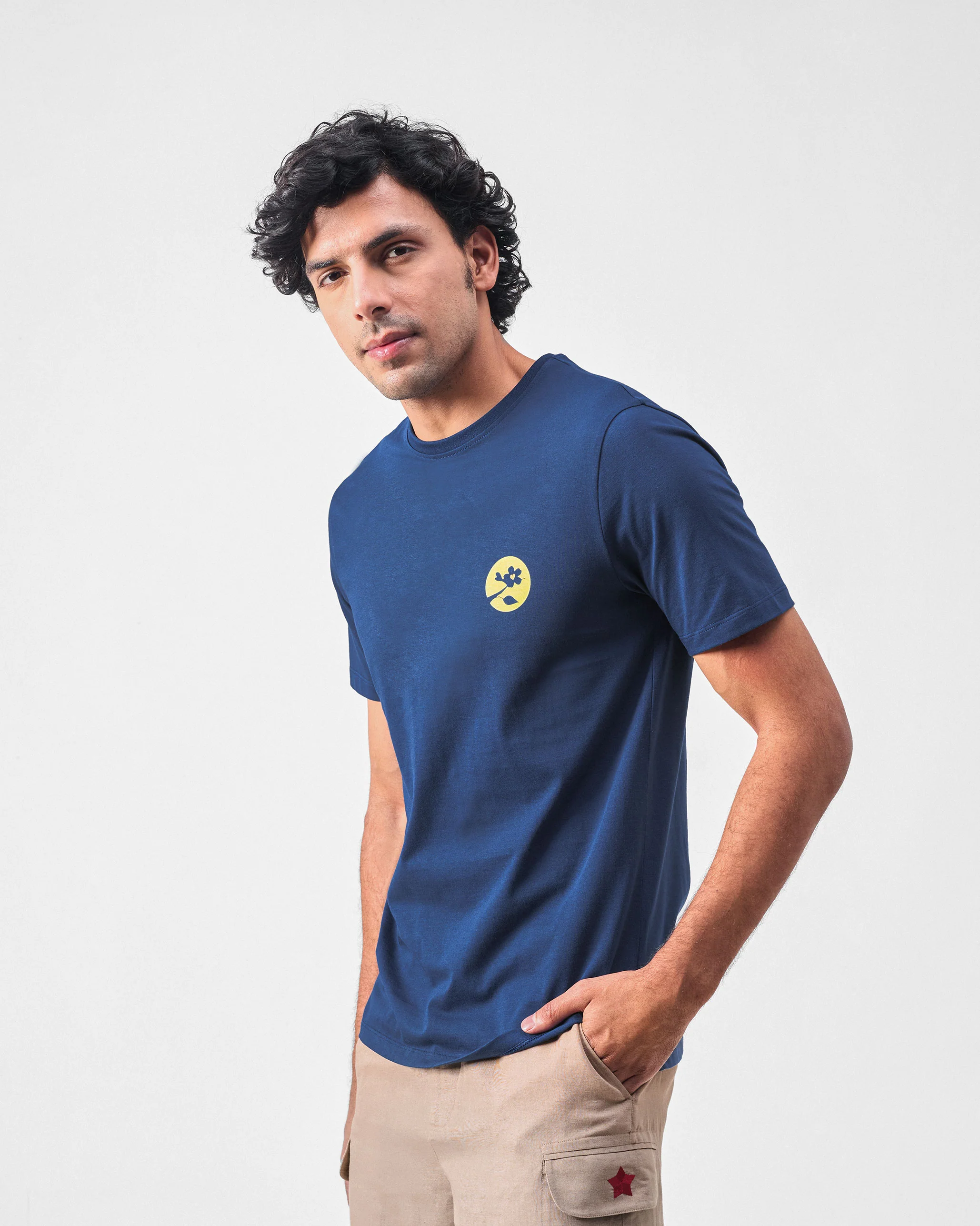 Limelife T-shirt - Navy & Lime Print - Image 2