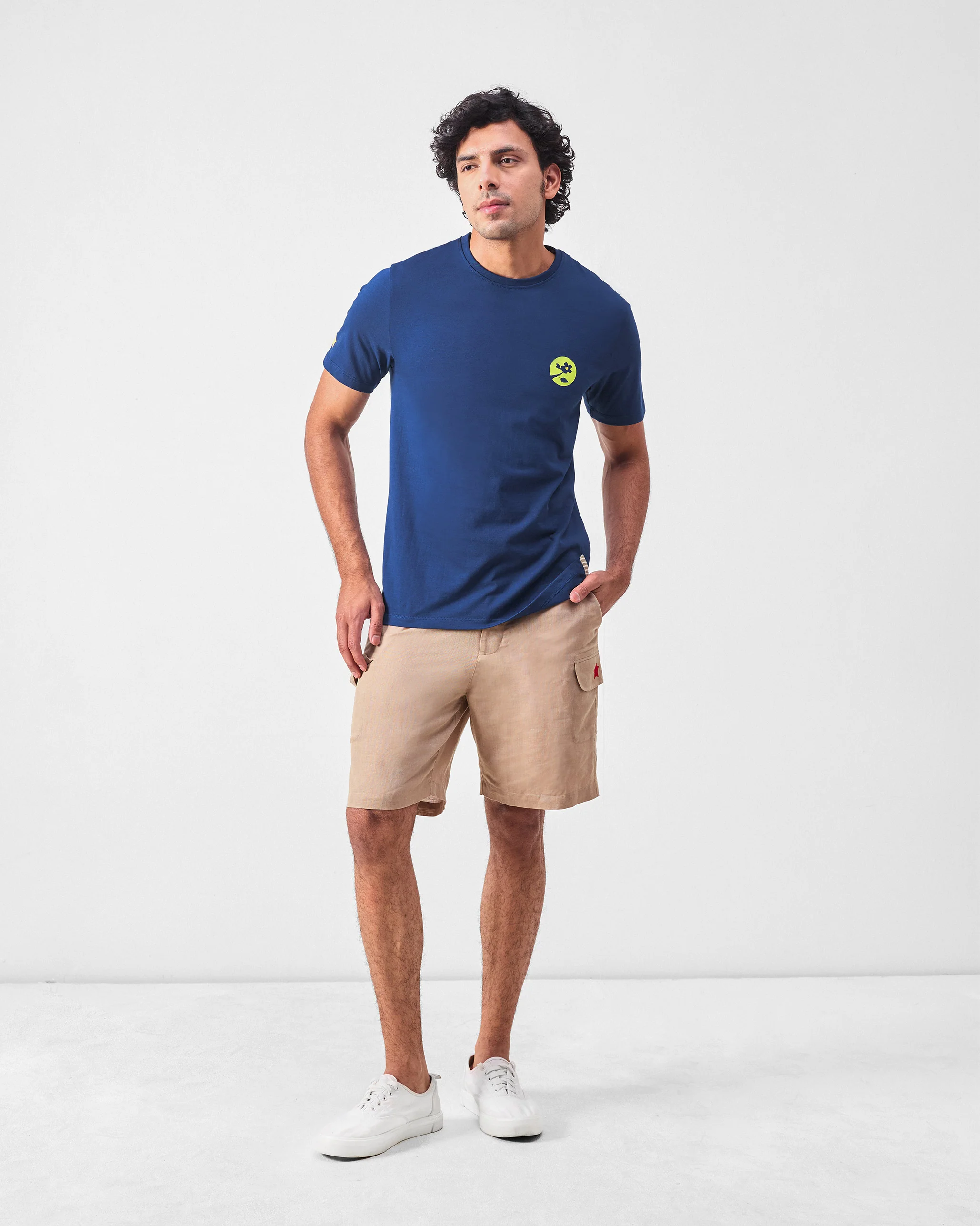 Limelife T-shirt - Navy & Lime Print - Image 4
