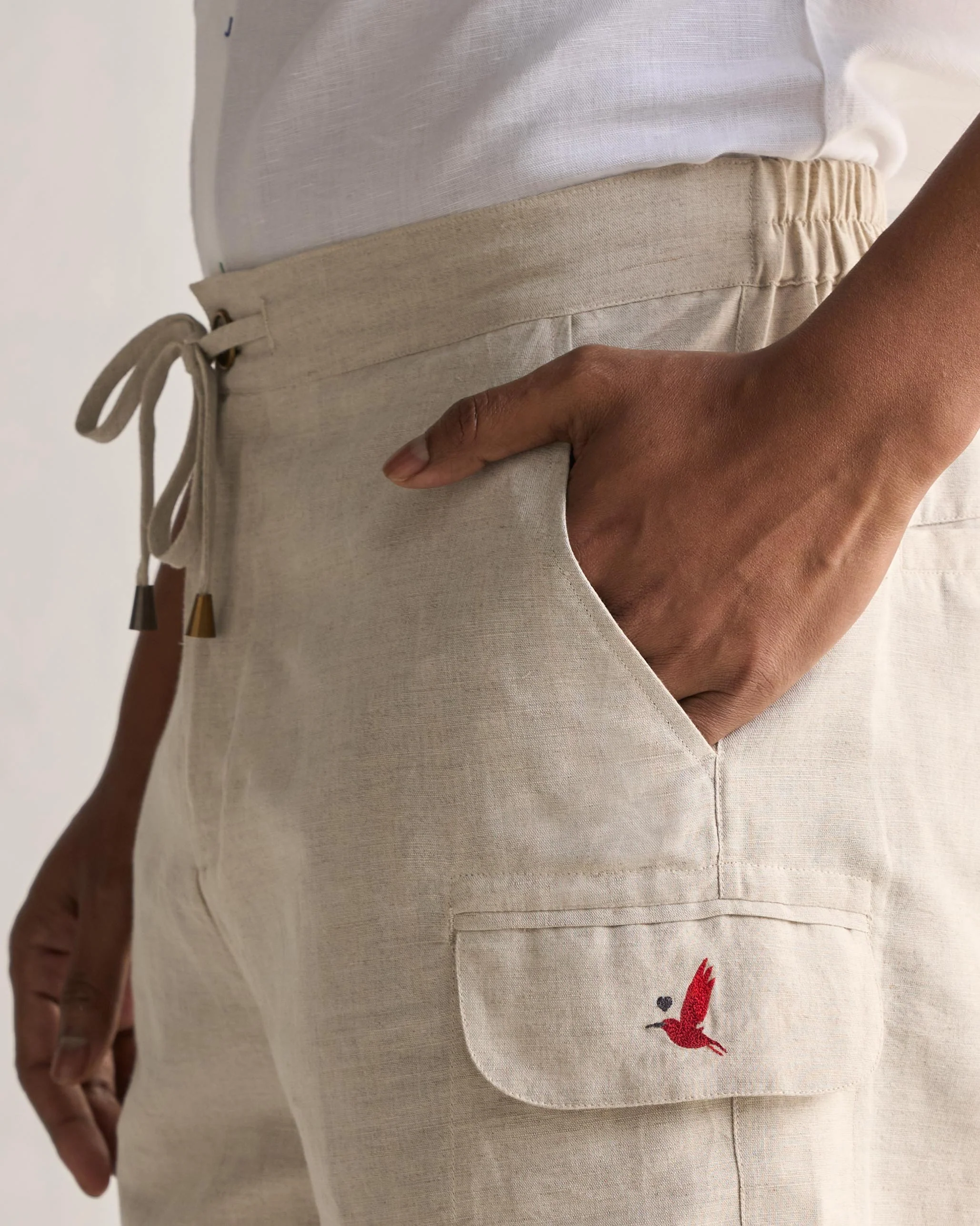 Linen Shorts - Natural - Image 2