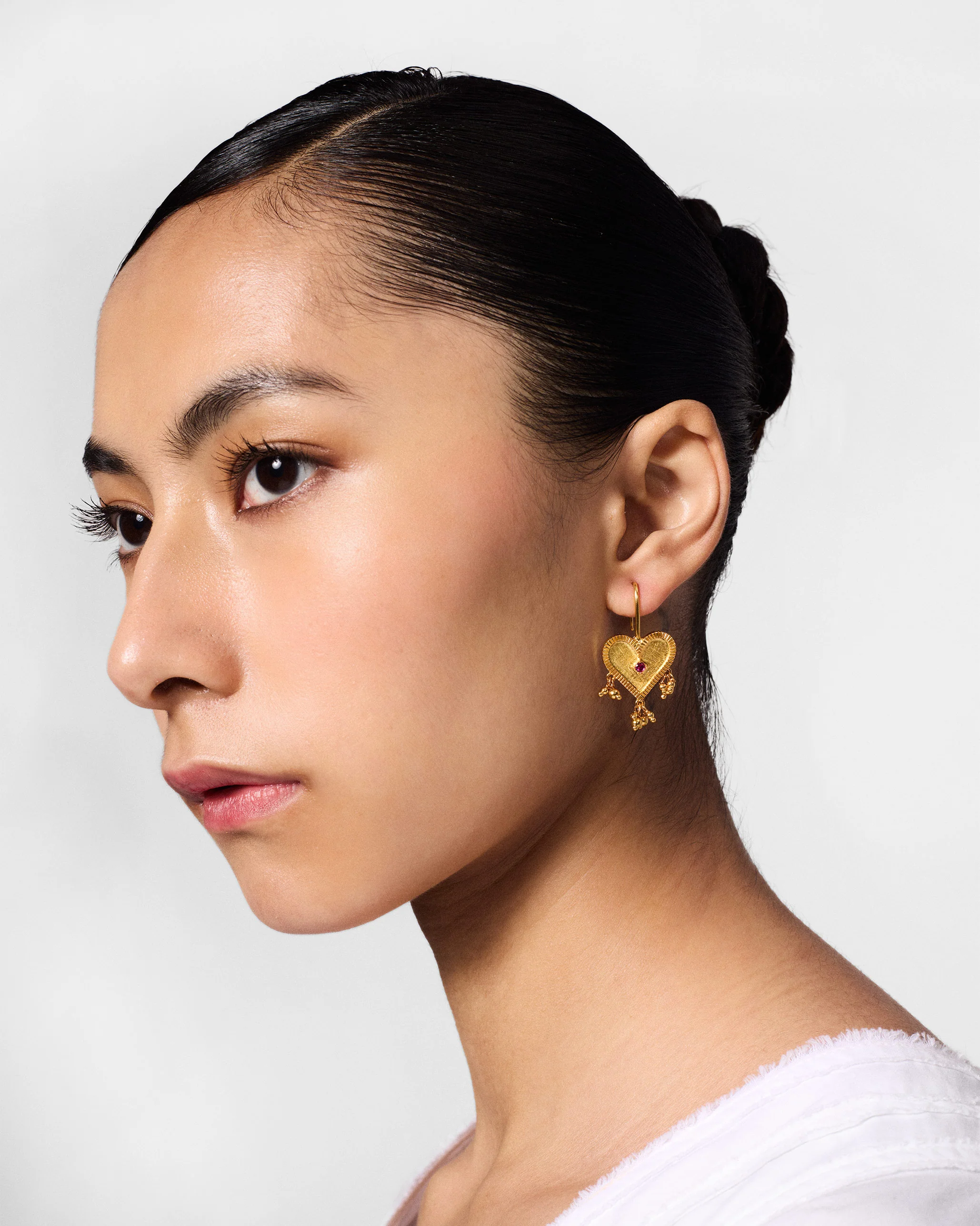 Little Heart Earrings - Gold - Image 5