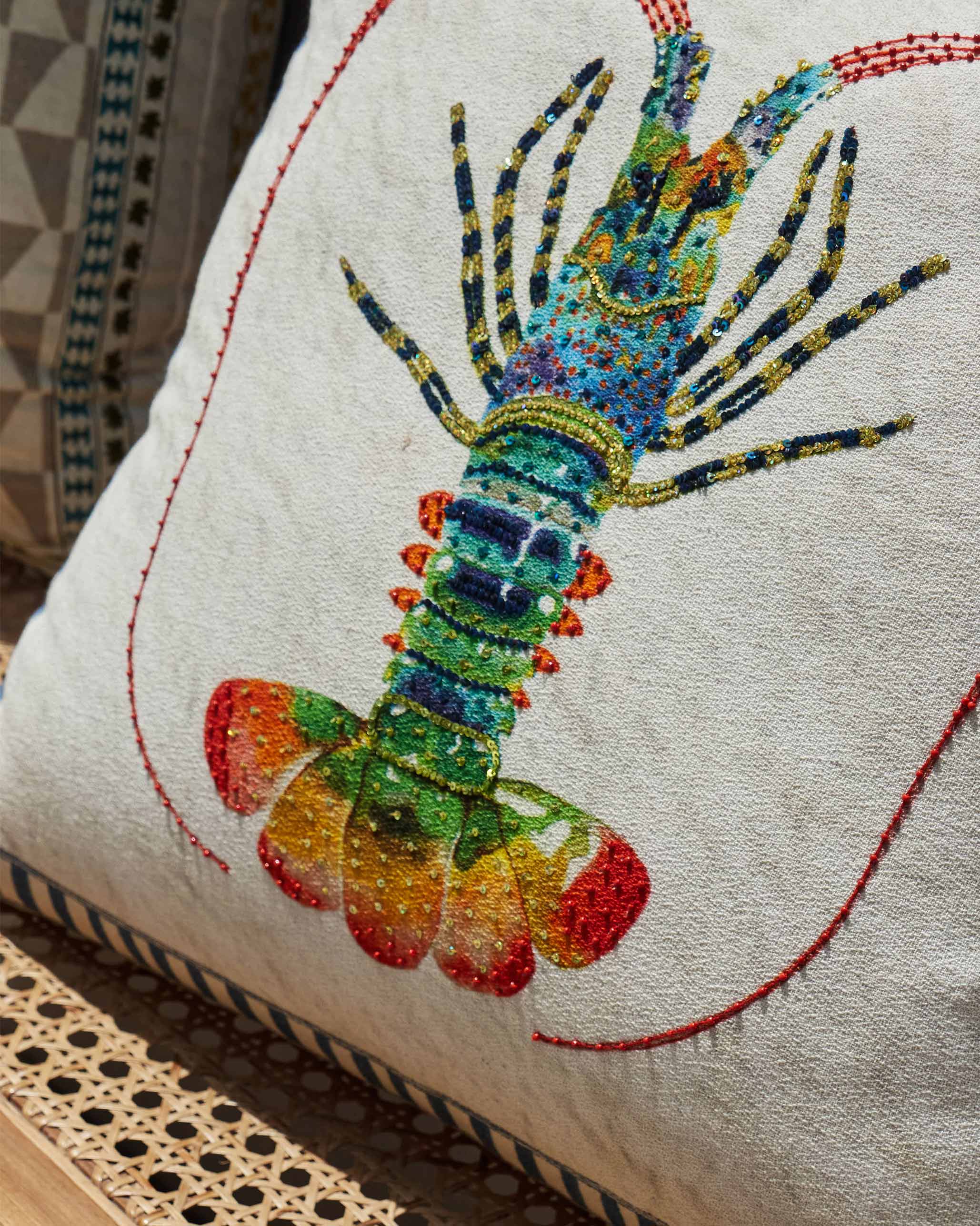Lobster Cushion Cover - Blue - Image 2
