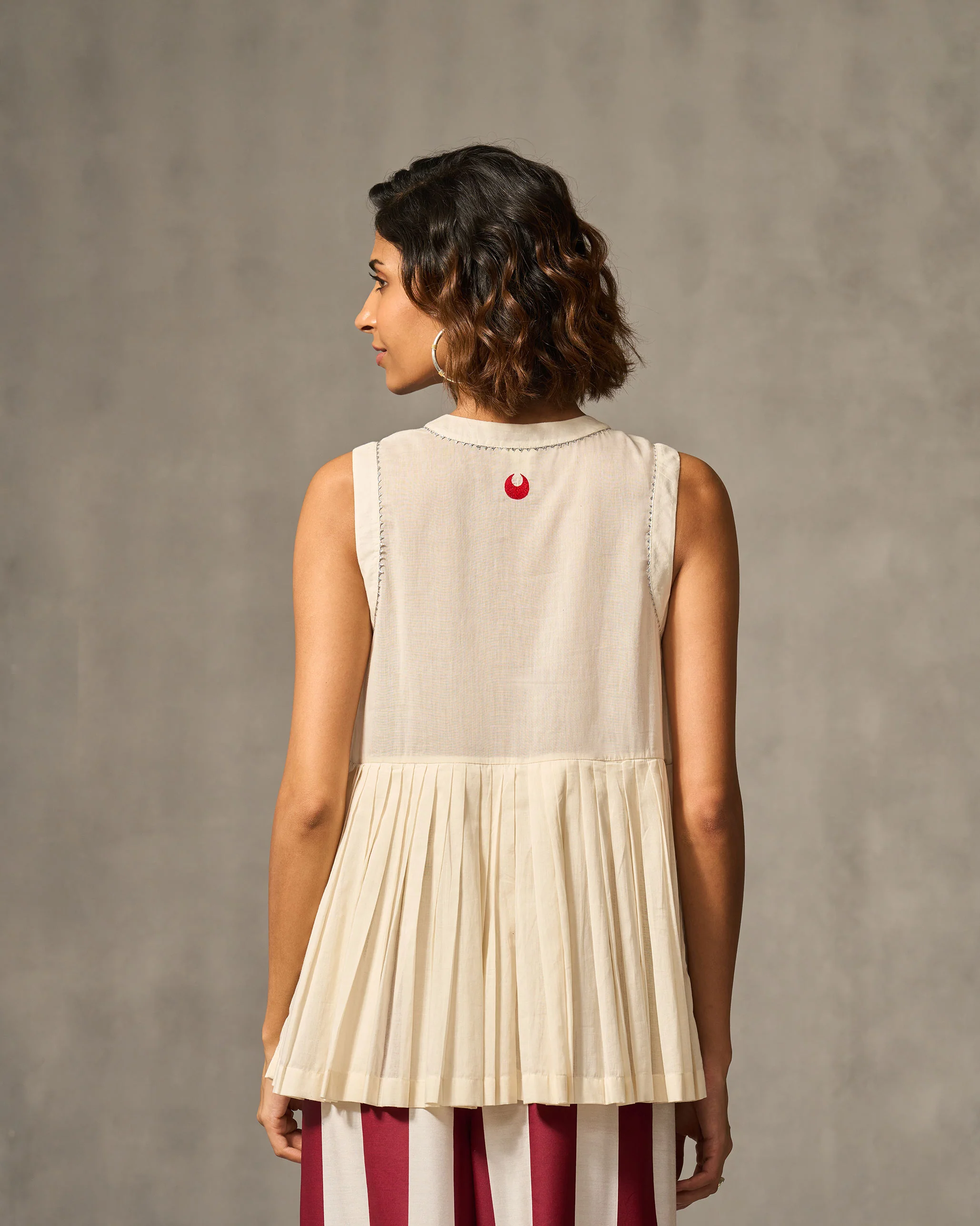 Lolo Pleated Top - Ivory - Image 5