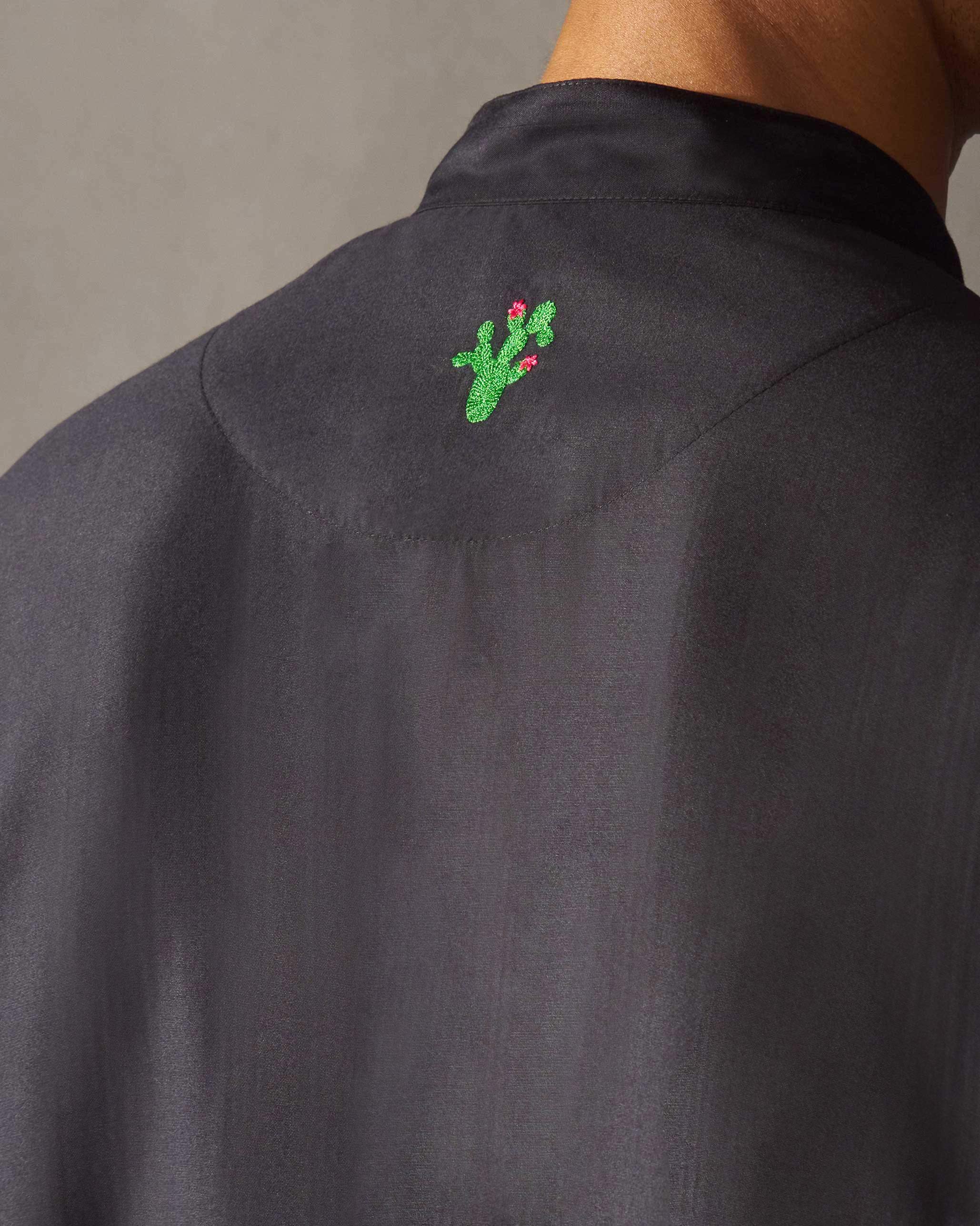 Long Pleated Kurta - Black - Image 3