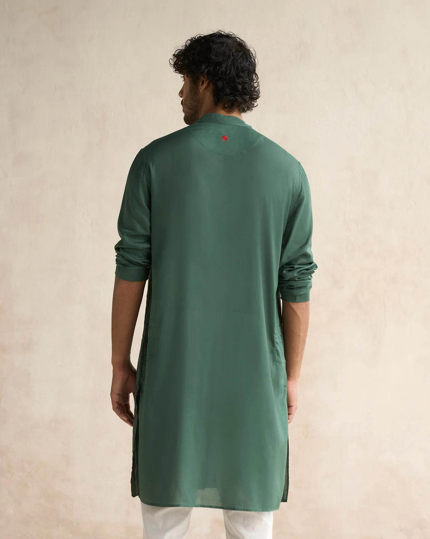 Long Pleated Kurta - Deep Green - Image 5