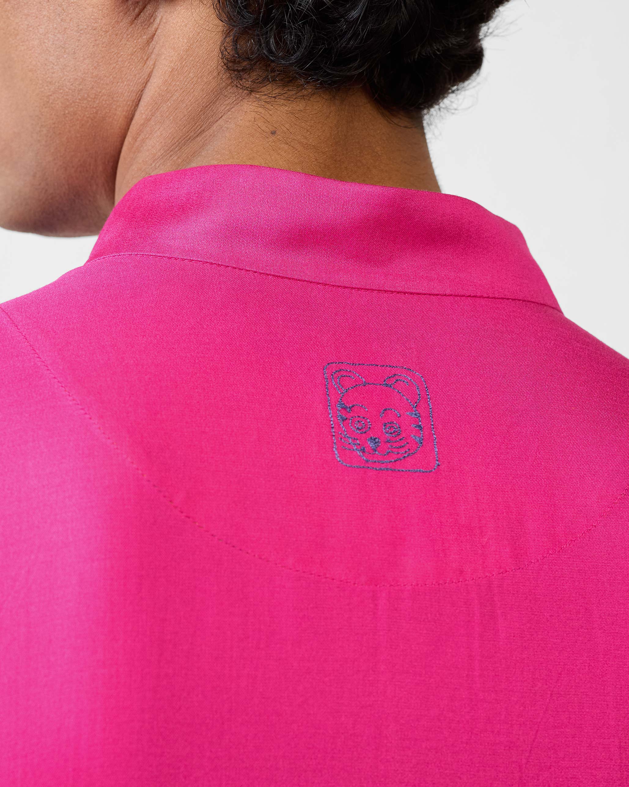 Long Pleated Kurta - Fuchsia - Image 5