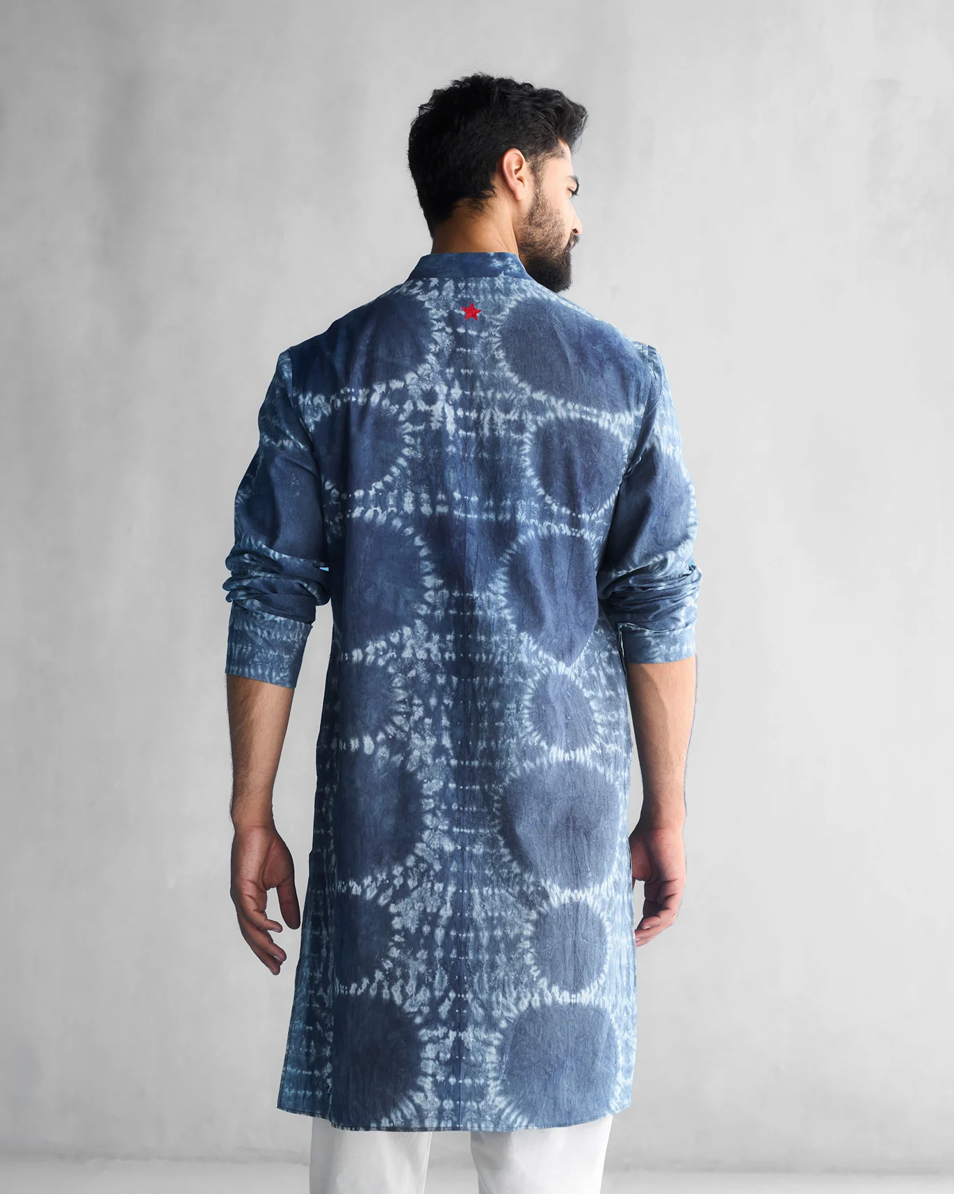 Long Pleated Kurta - Indigo - Image 6