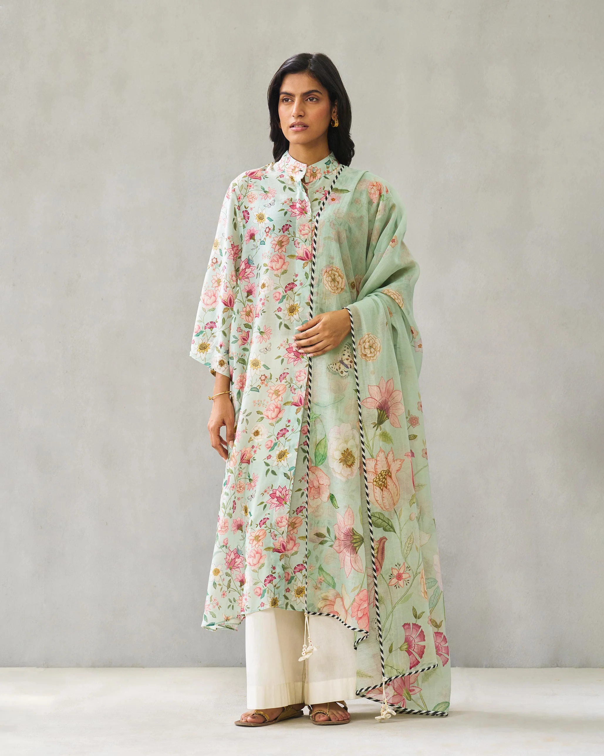 Long Shirt Kurta - Green - Image 5