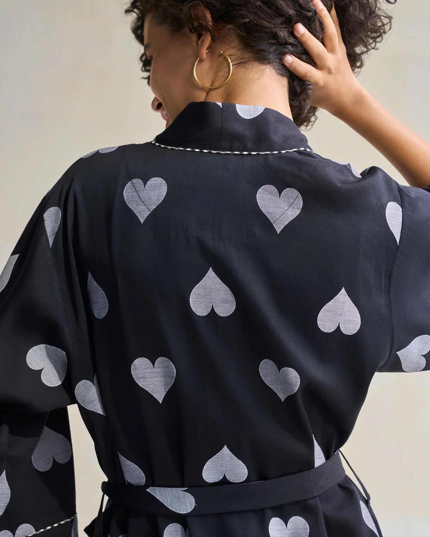 Longline Kimono - Black & Grey - Image 4
