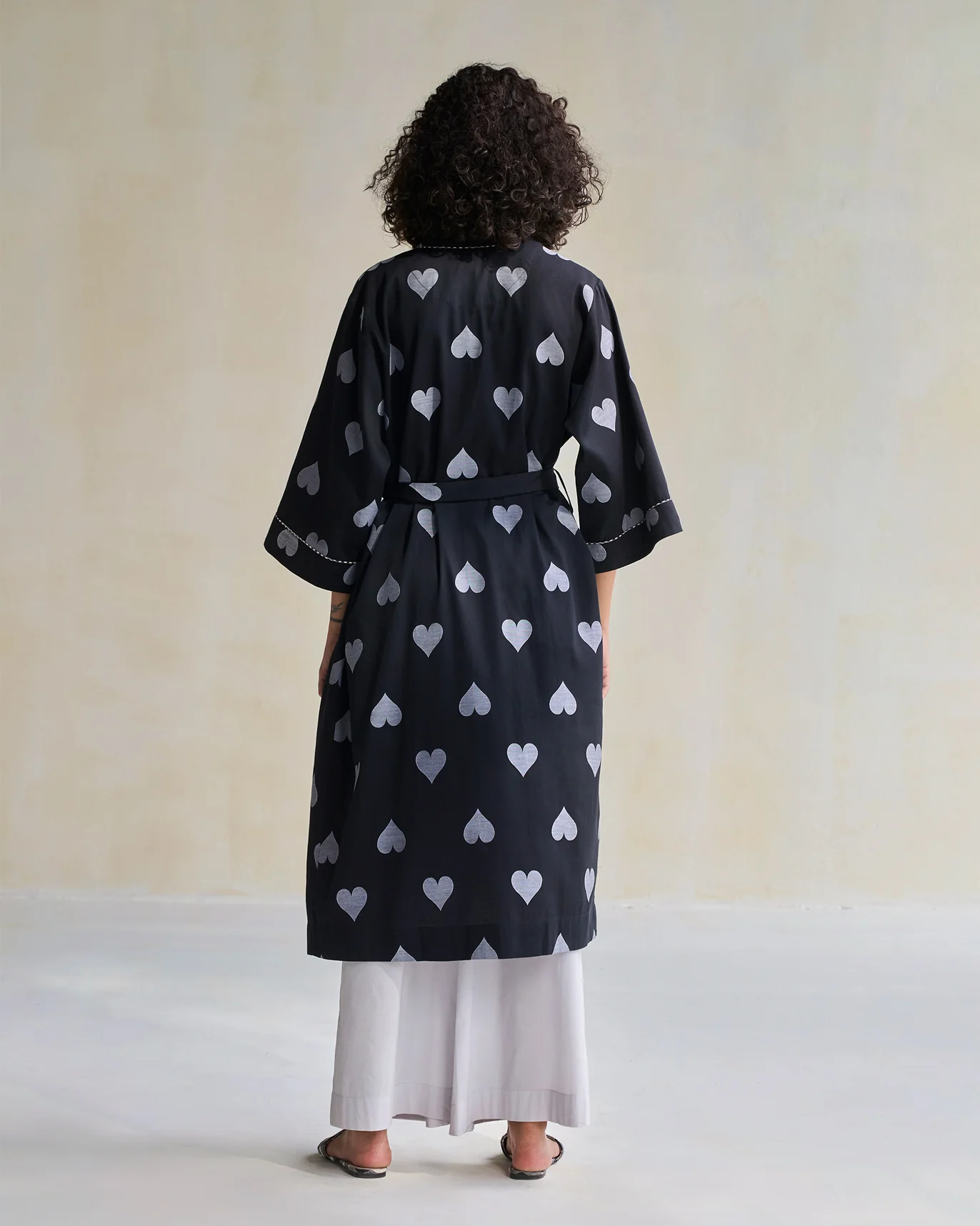 Longline Kimono - Black & Grey - Image 7