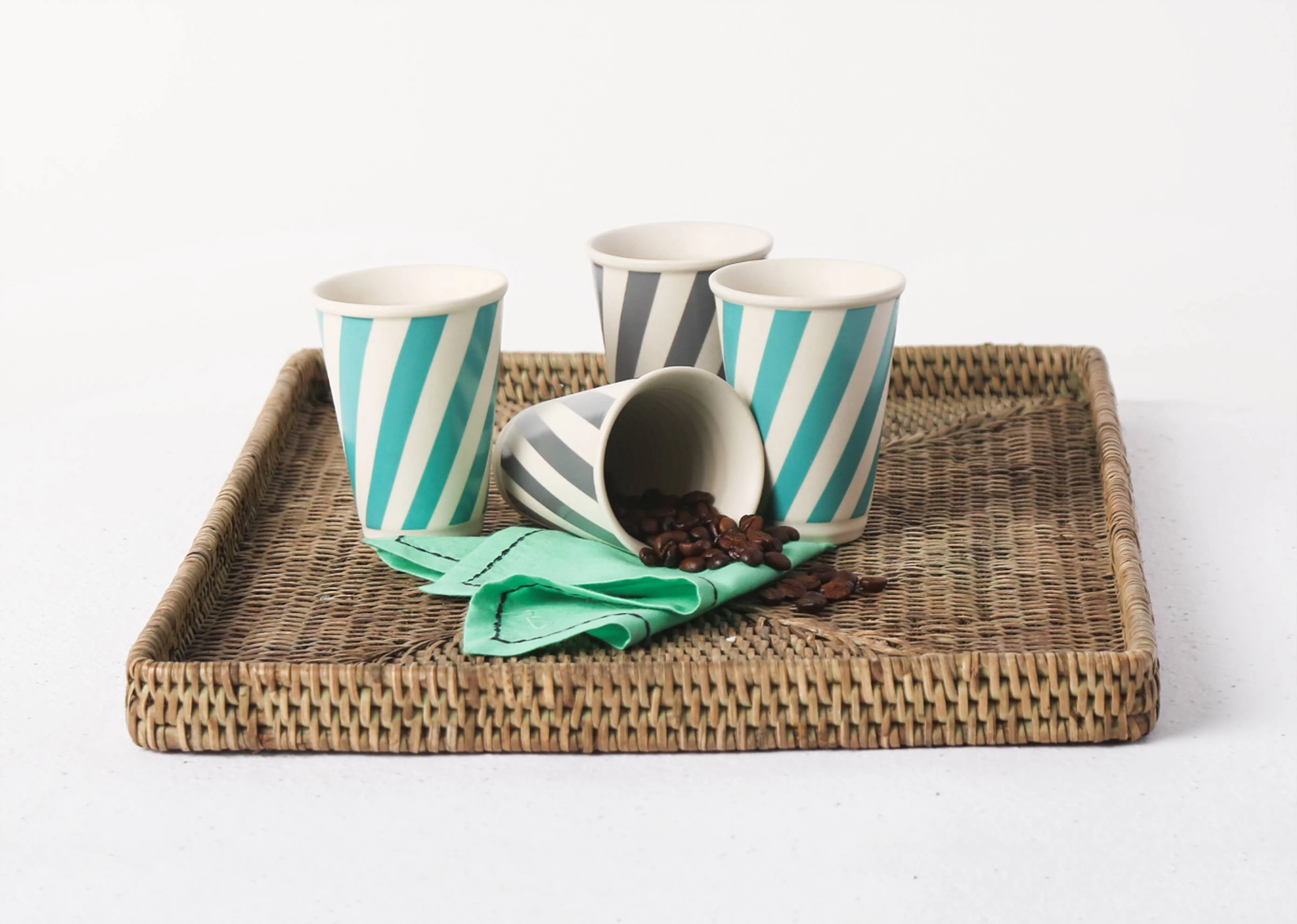 Lotus Aqua Candy Stripe Kulhar (Set of 4) - Image 2