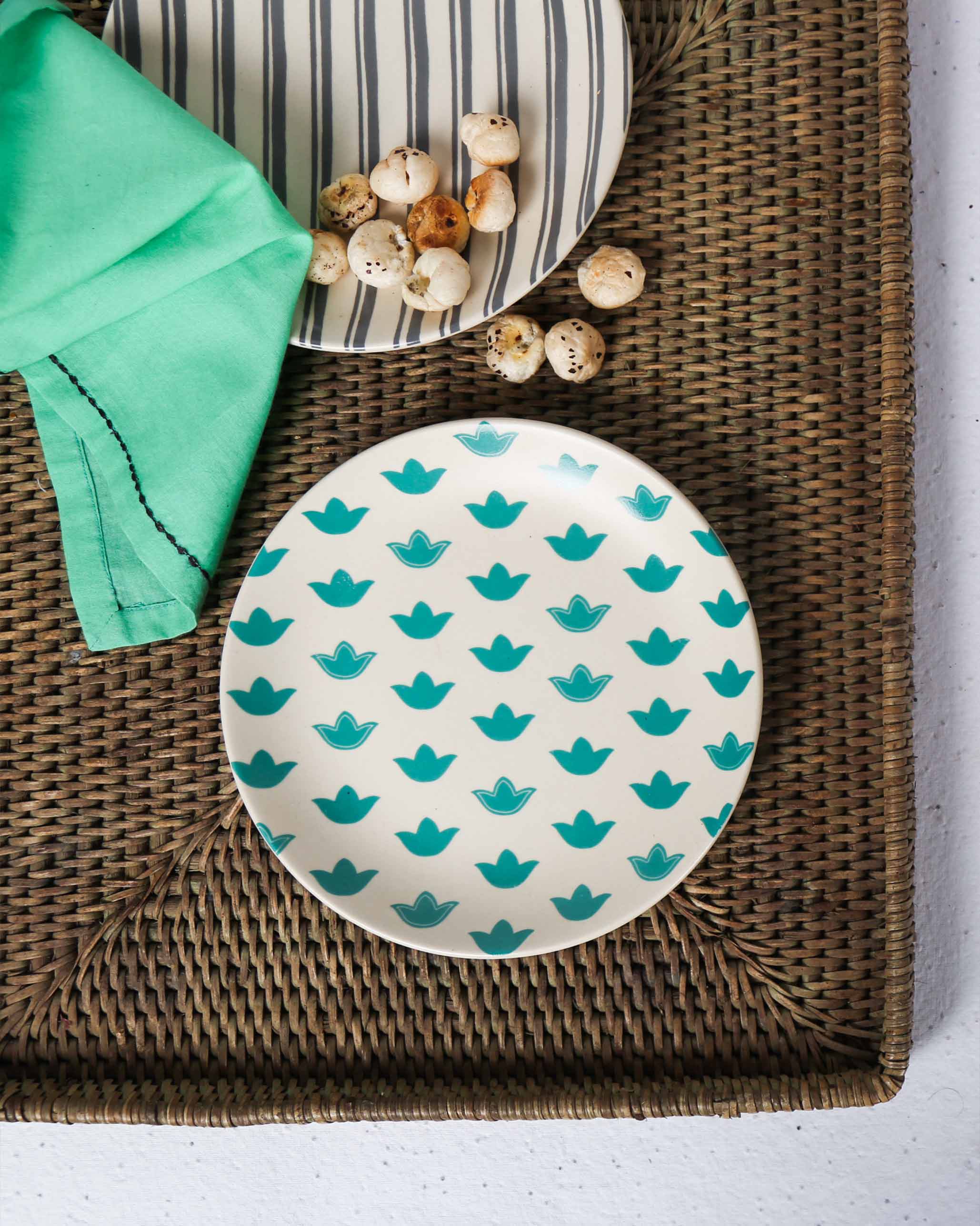 Lotus Aqua Quarter Plate (Set of 2) - Image 2