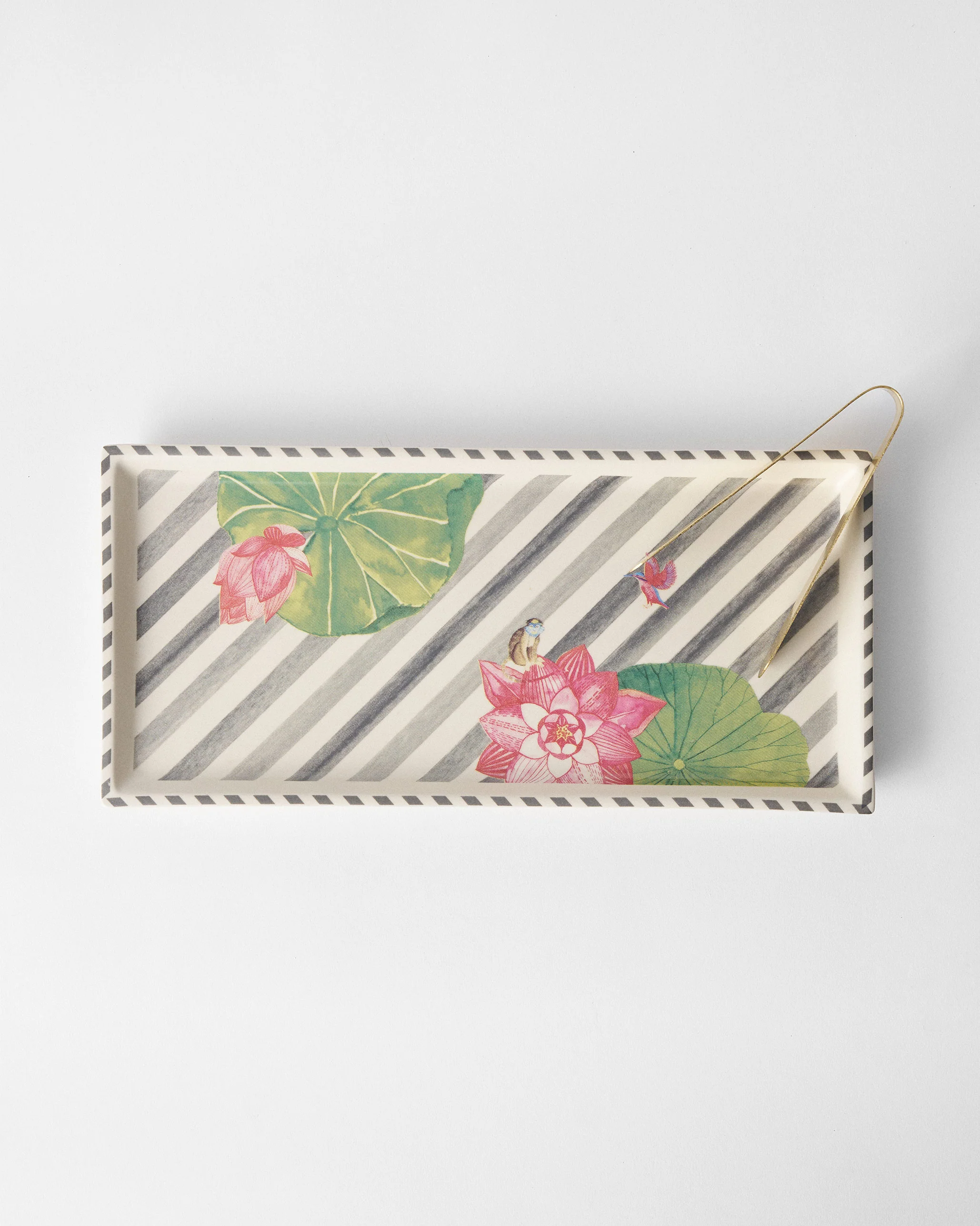 Lotus Garden Cookie Tray with Tong - Charcoal - Image 3
