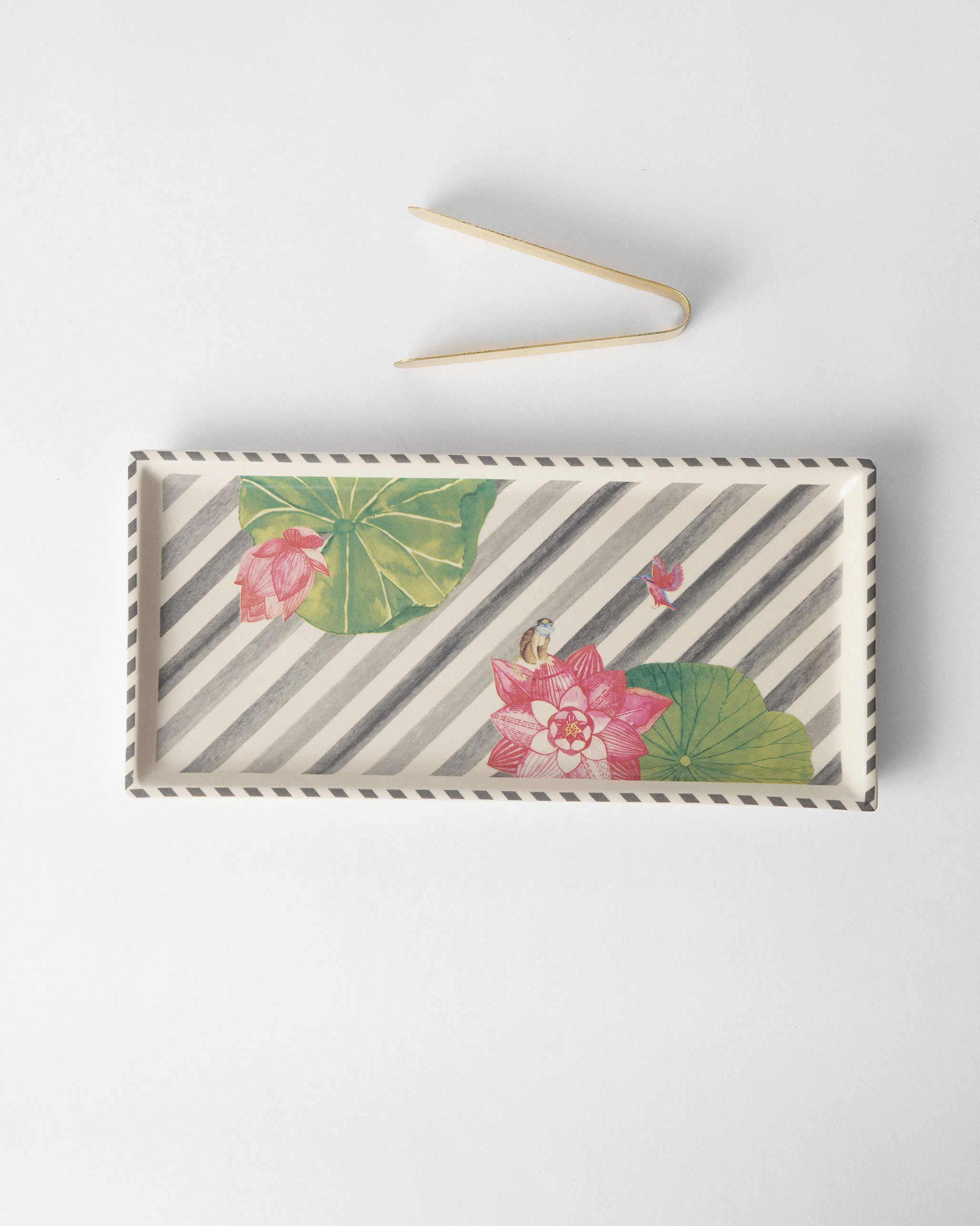 Lotus Garden Cookie Tray with Tong - Charcoal - Image 4