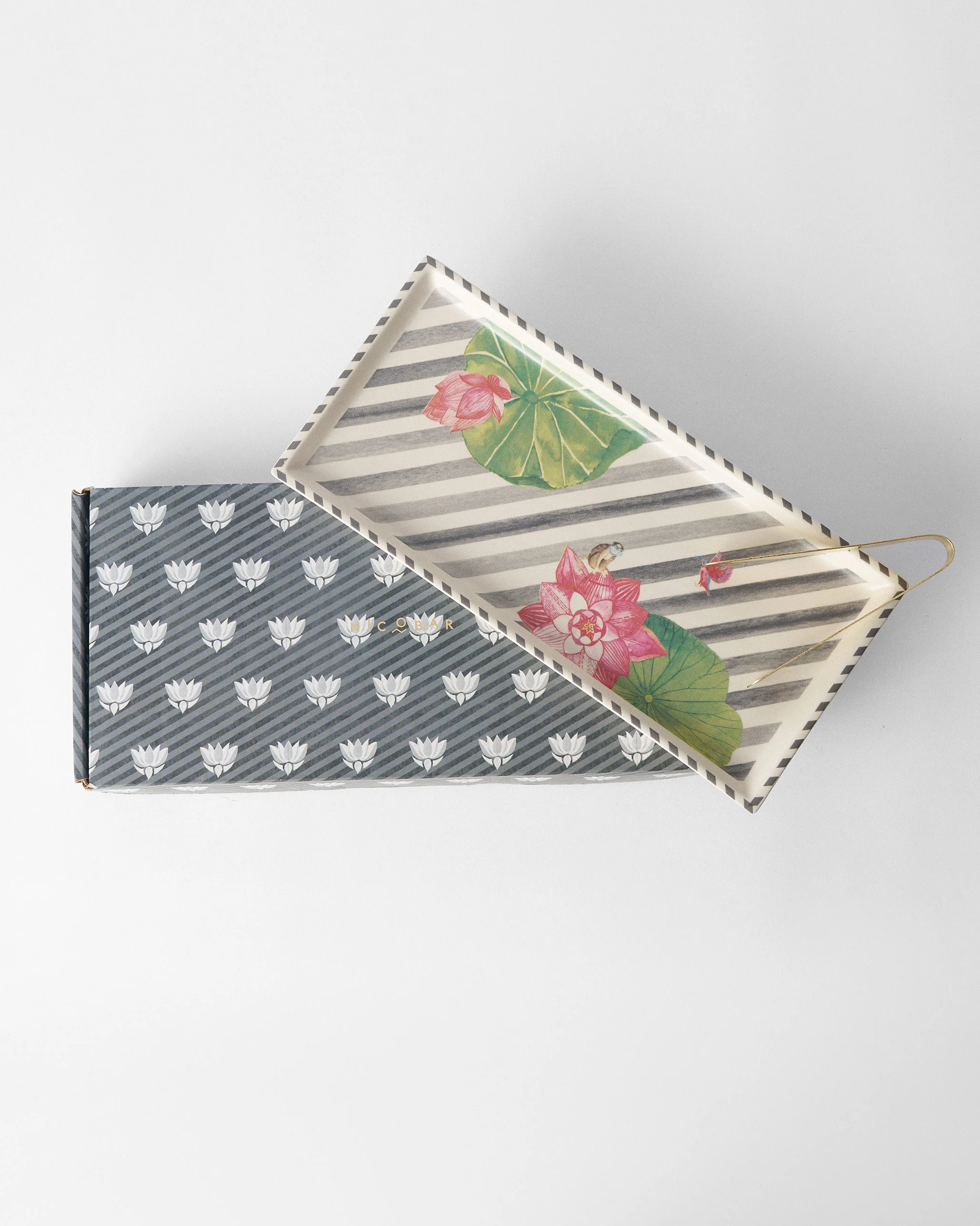 Lotus Garden Cookie Tray with Tong - Charcoal - Image 6