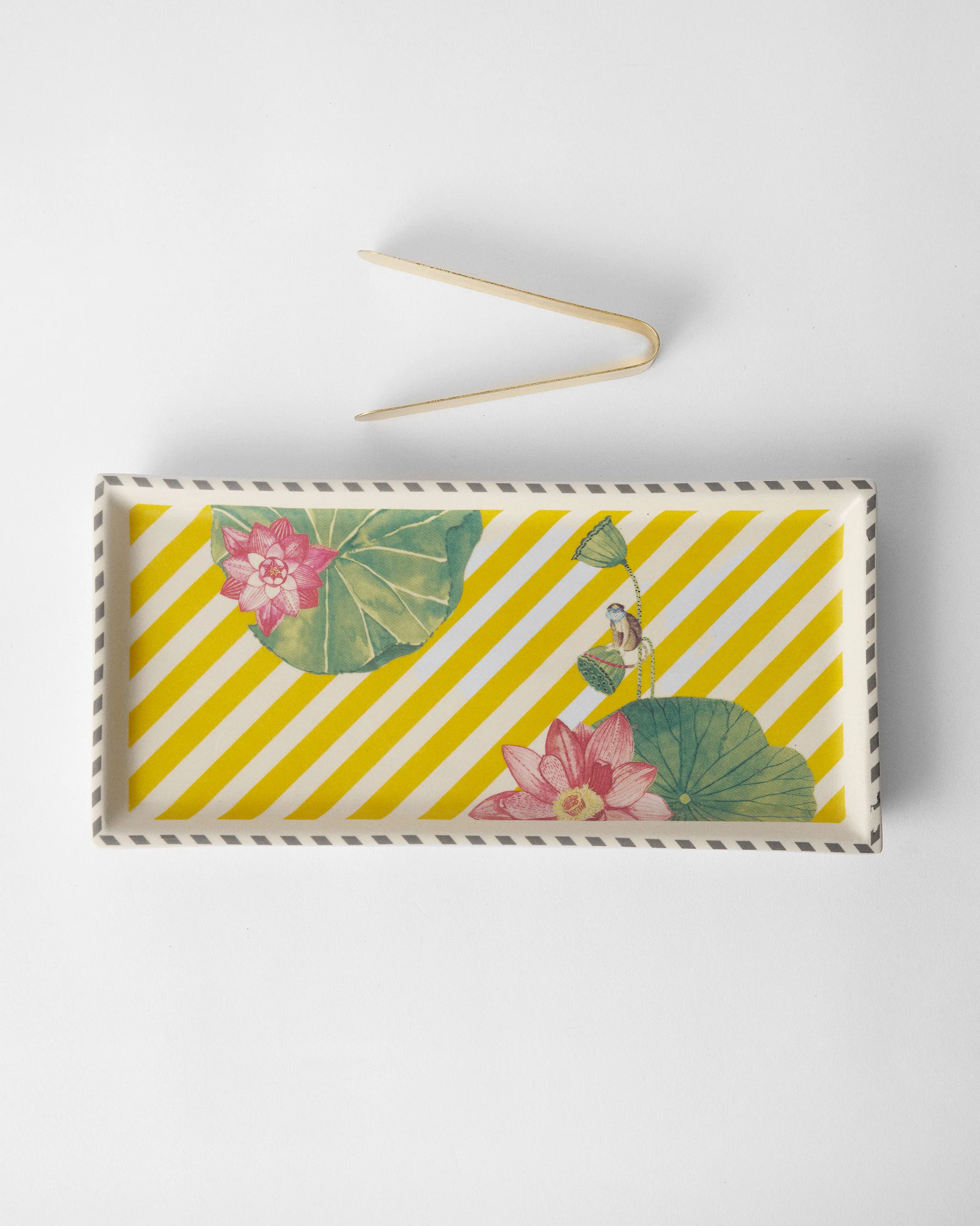 Lotus Garden Cookie Tray with Tong - Yellow - Image 6