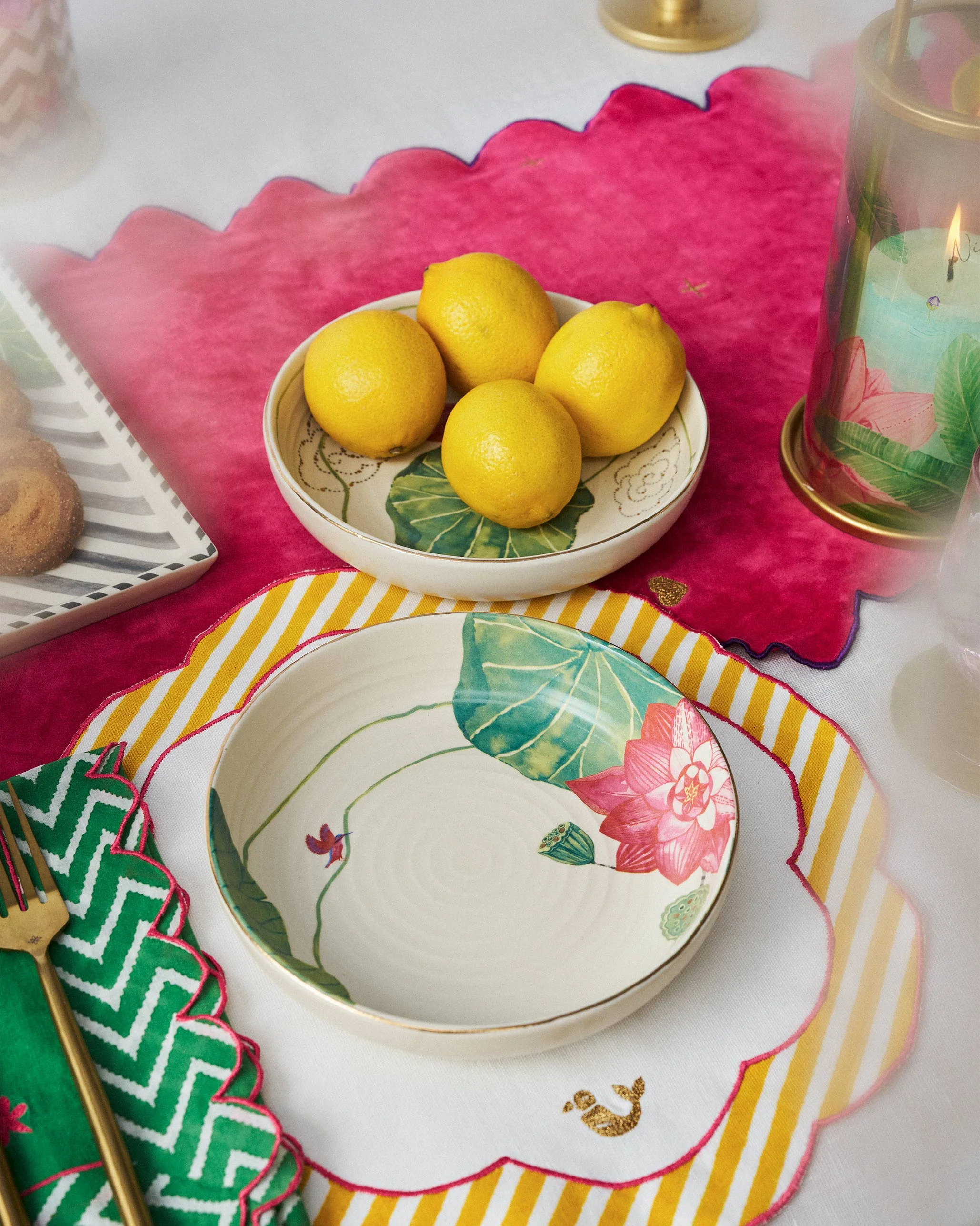 Lotus Garden Shallow Bowl - Set of 2 - Image 3