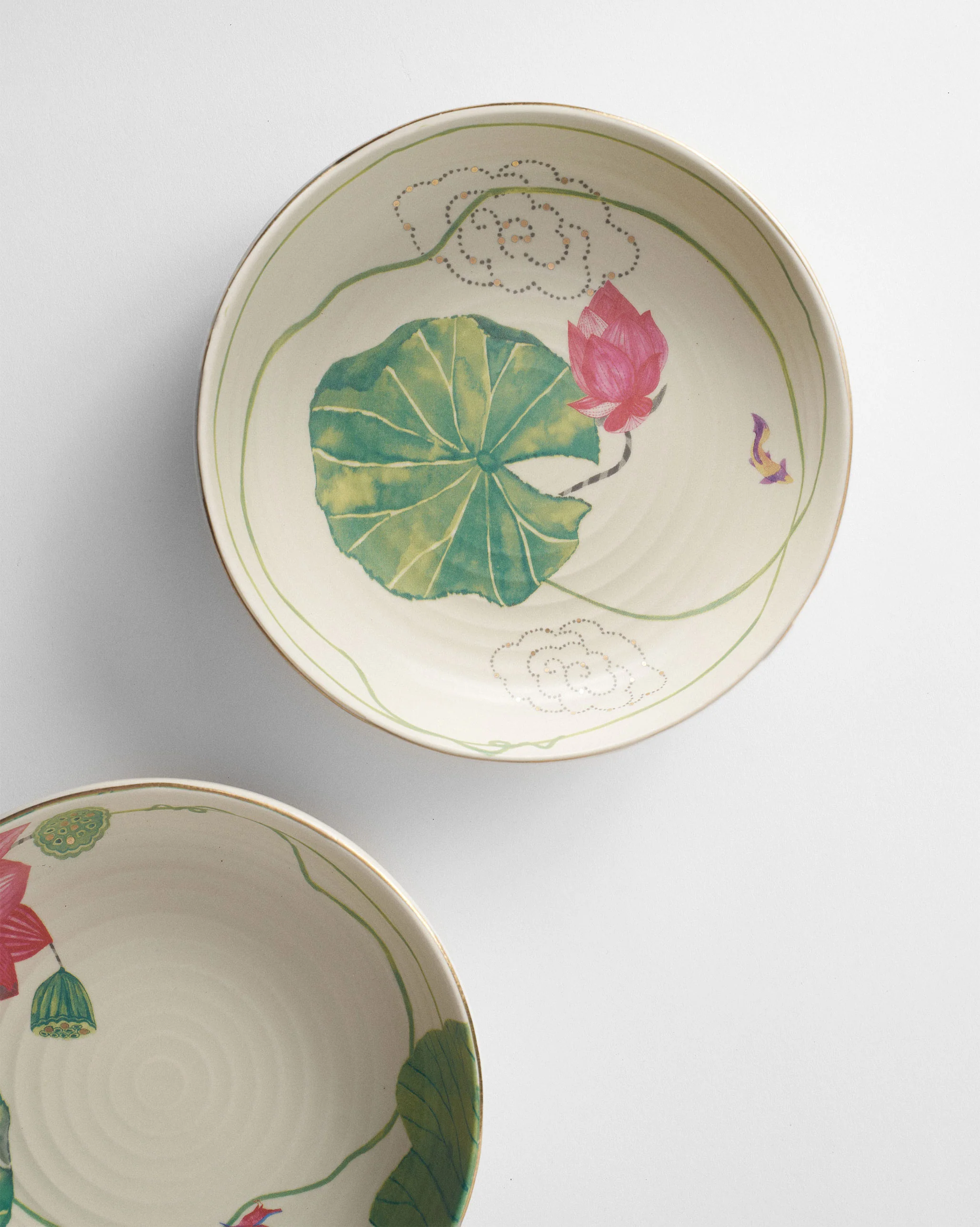 Lotus Garden Shallow Bowl - Set of 2 - Image 4