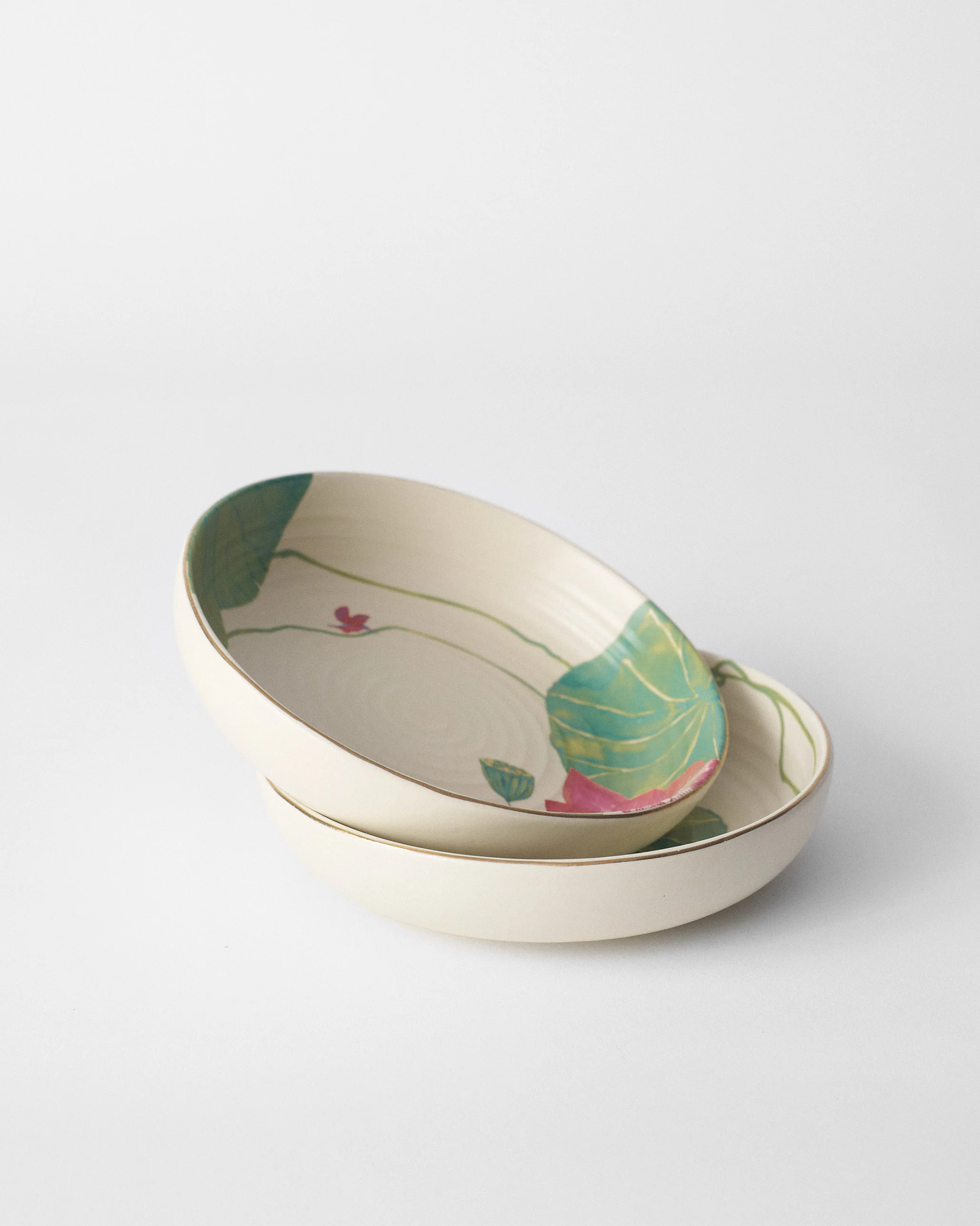 Lotus Garden Shallow Bowl - Set of 2 - Image 7