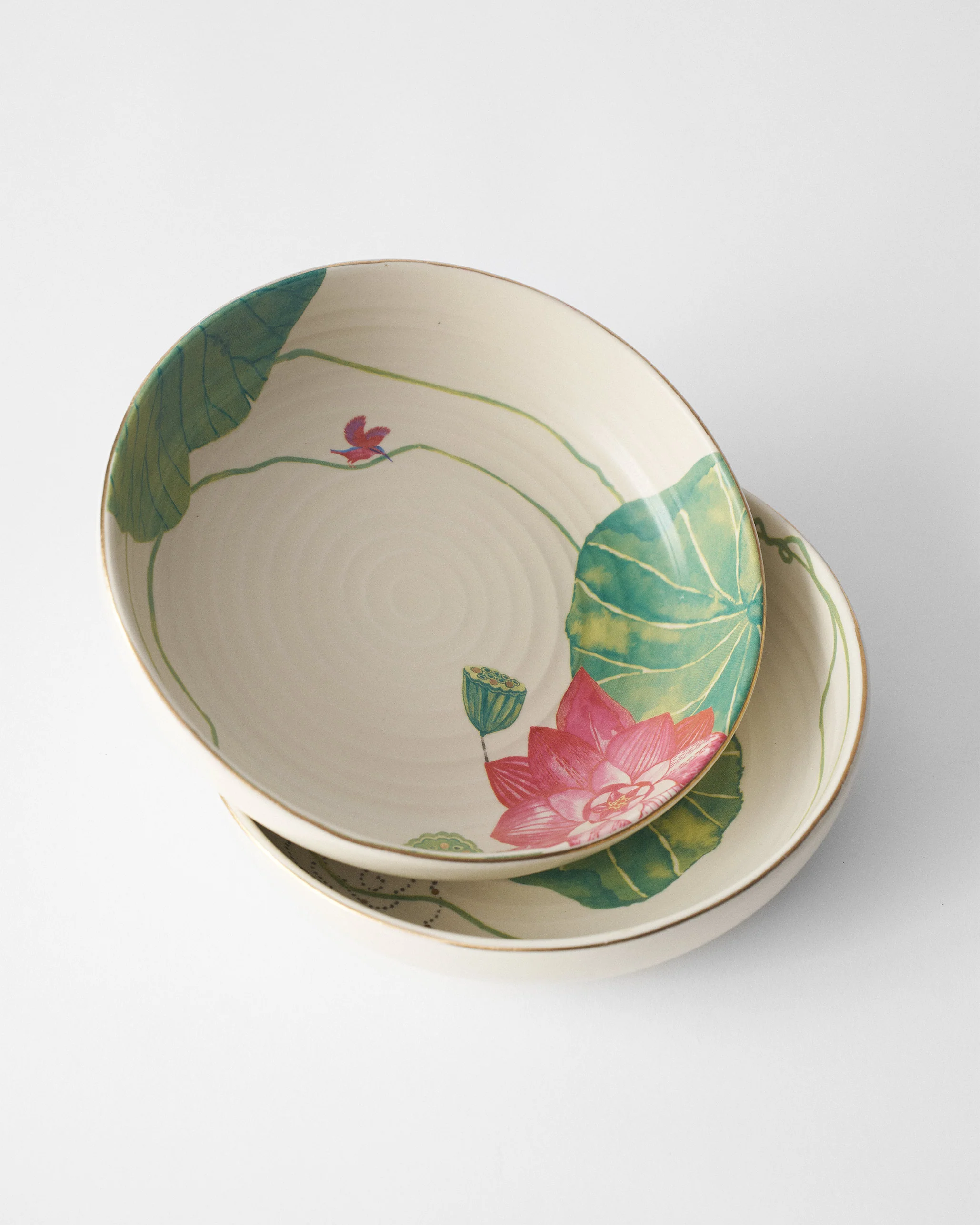 Lotus Garden Shallow Bowl - Set of 2 - Image 8