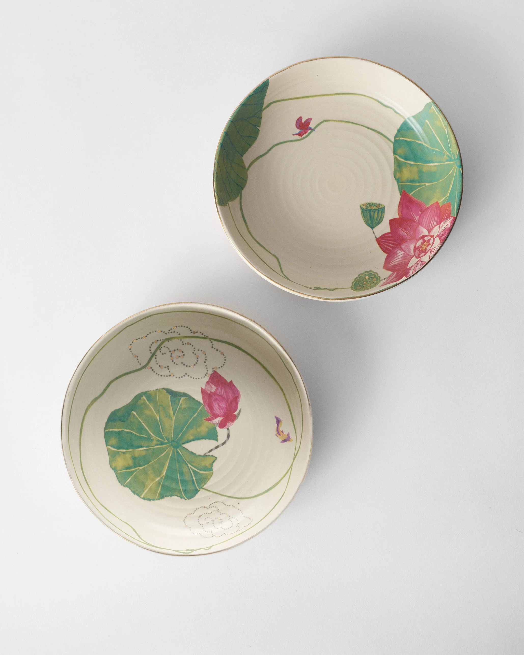 Lotus Garden Shallow Bowl - Set of 2 - Image 9