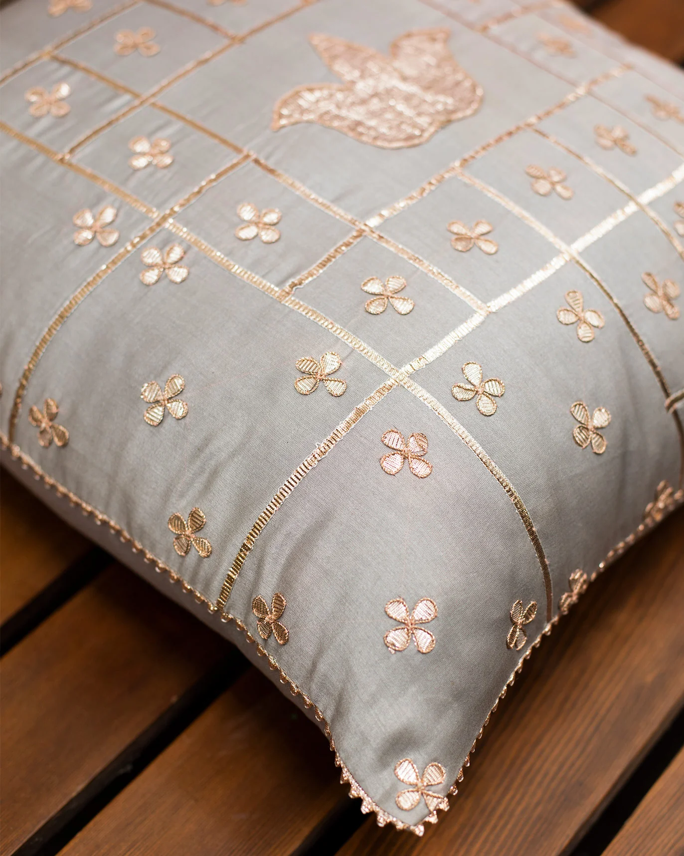 Lotus Gota Cushion Cover - Grey - Image 2