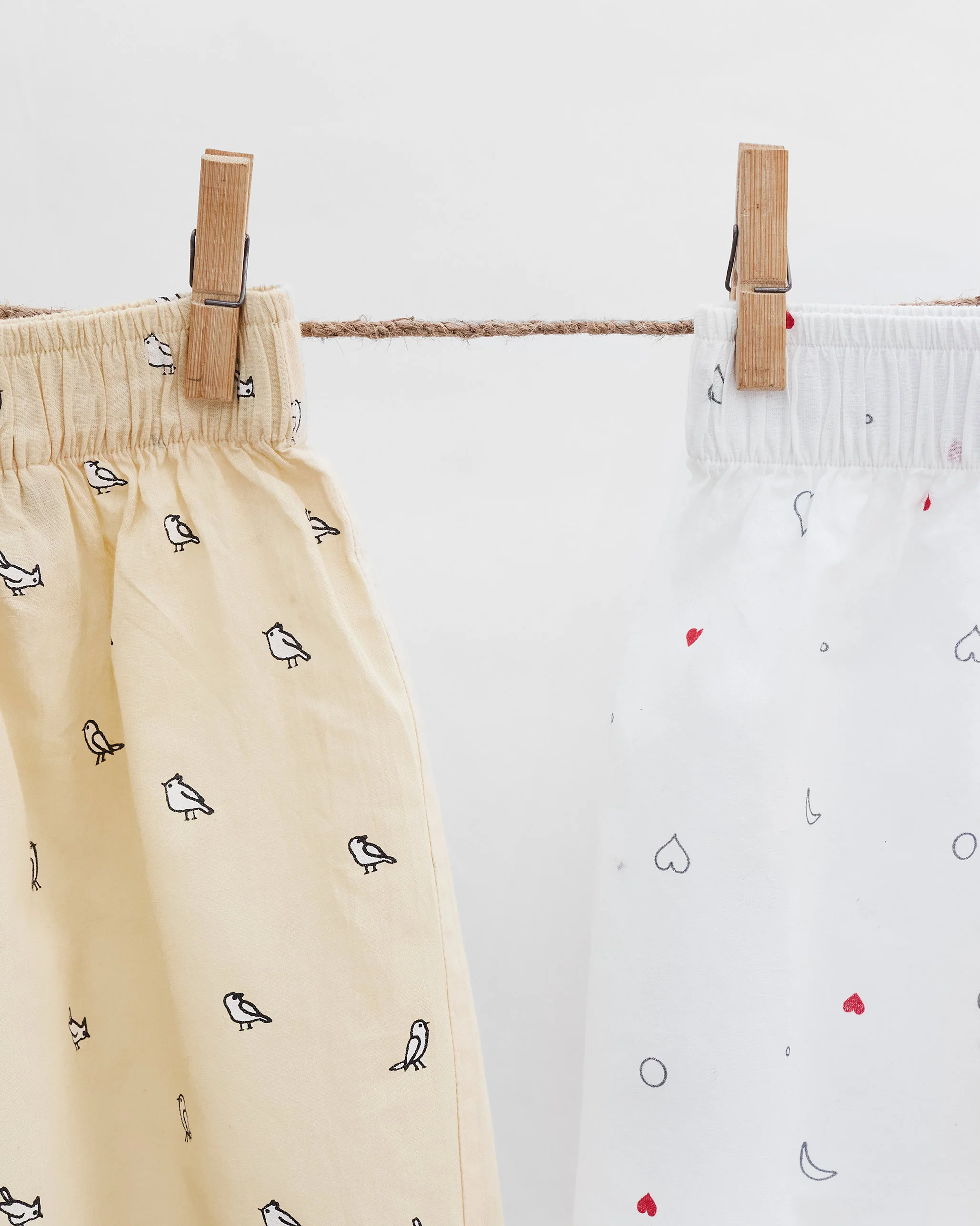 Lovebirds Boxers (Set of 2) - White & Beige - Image 2