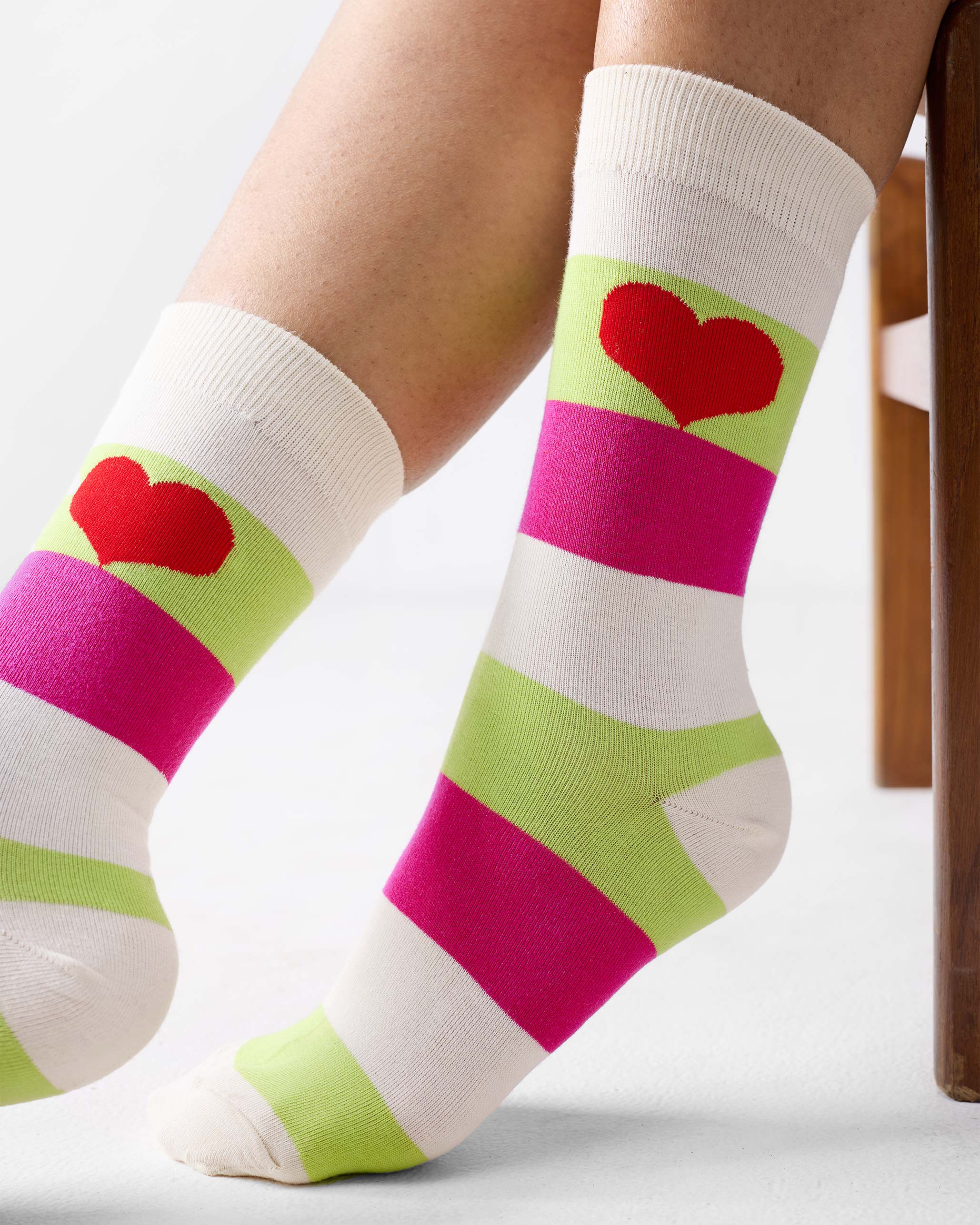 Lovestruck Socks - Fuchsia & Lime - Image 2