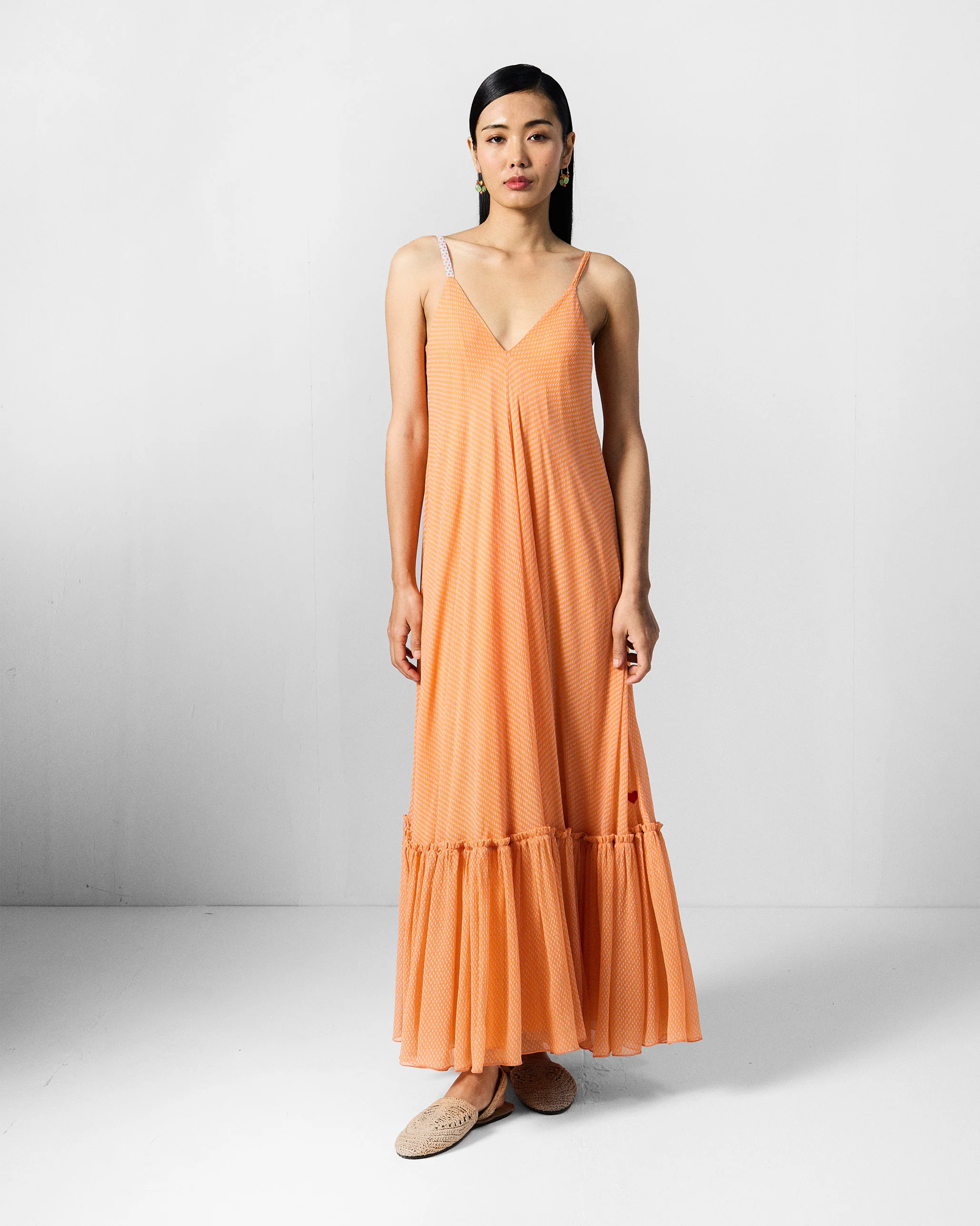 Luma Dress - Orange & Ice Blue Printed - Image 9