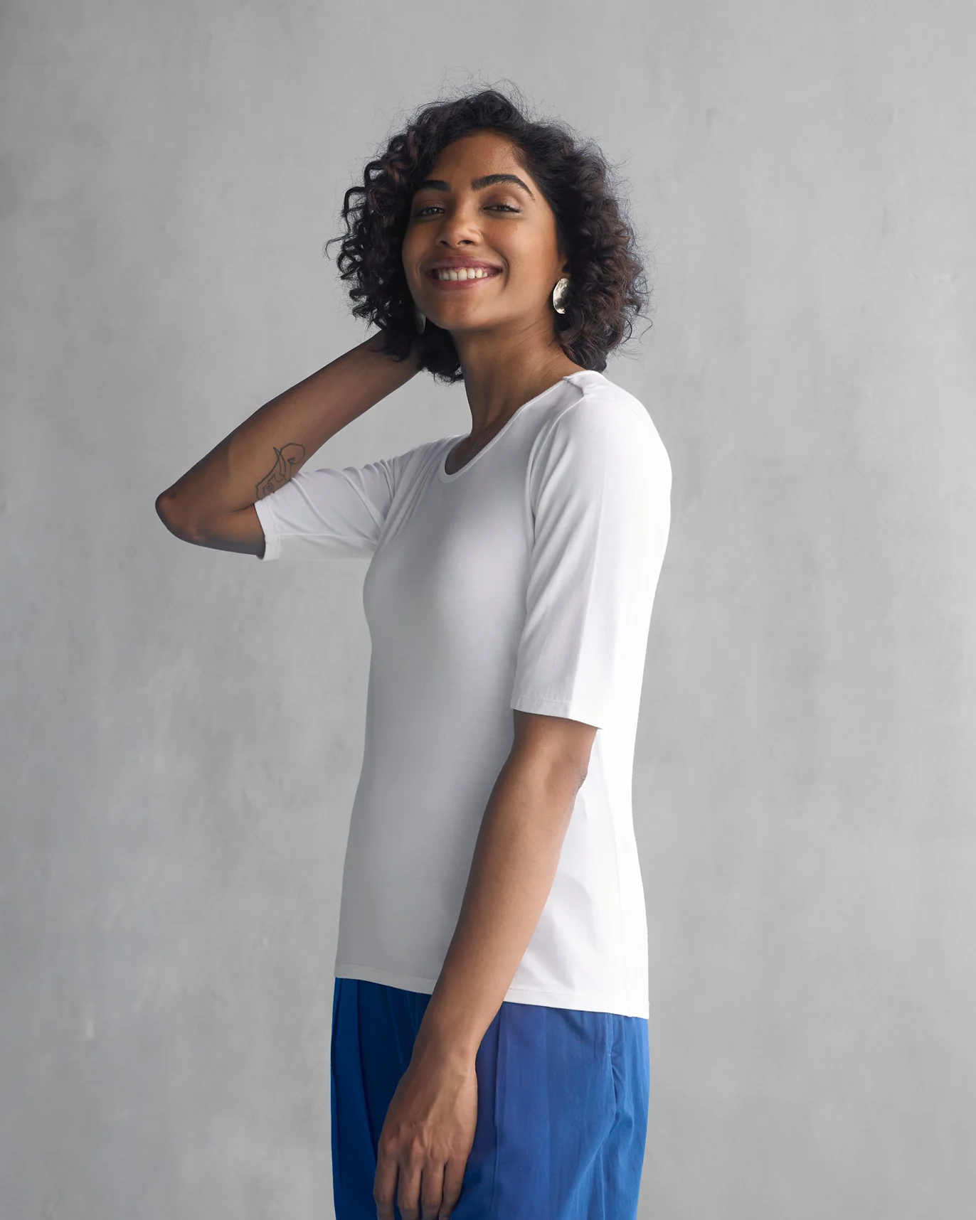 Luna Jersey Top - White - Image 4