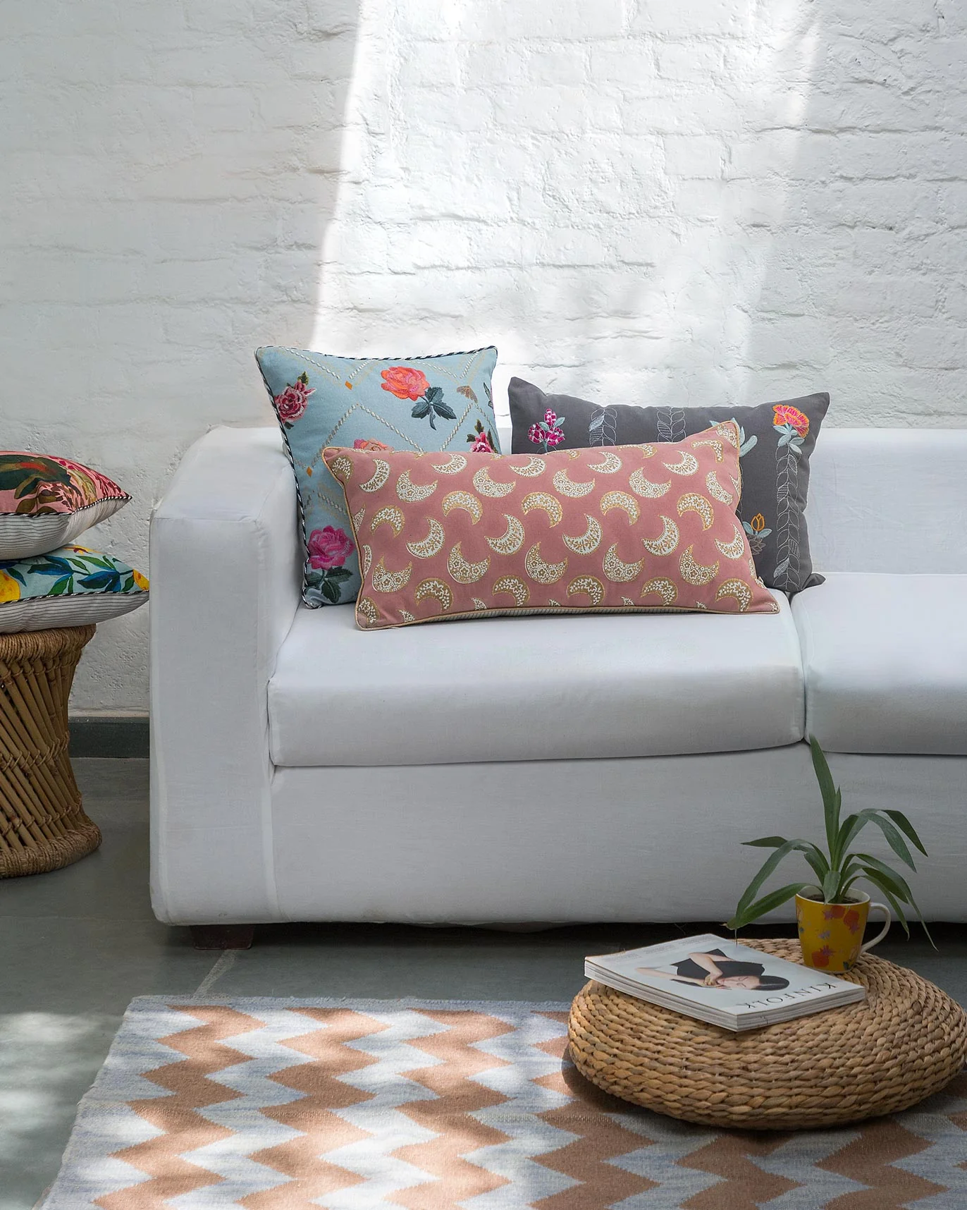 Luna Lumbar Cushion Cover - Pink - Image 2