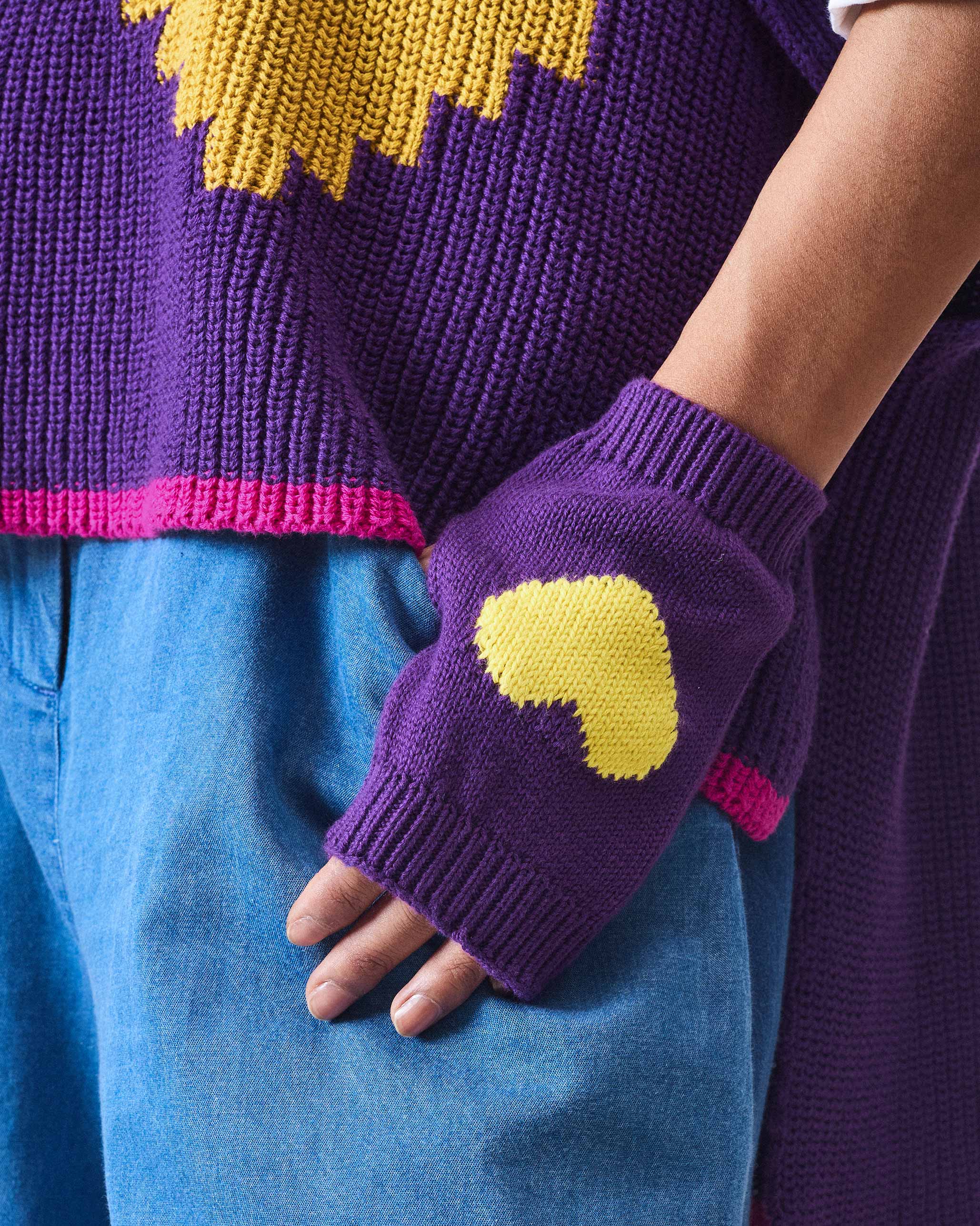 Luna Mittens - Purple & Chartreuse - Image 6