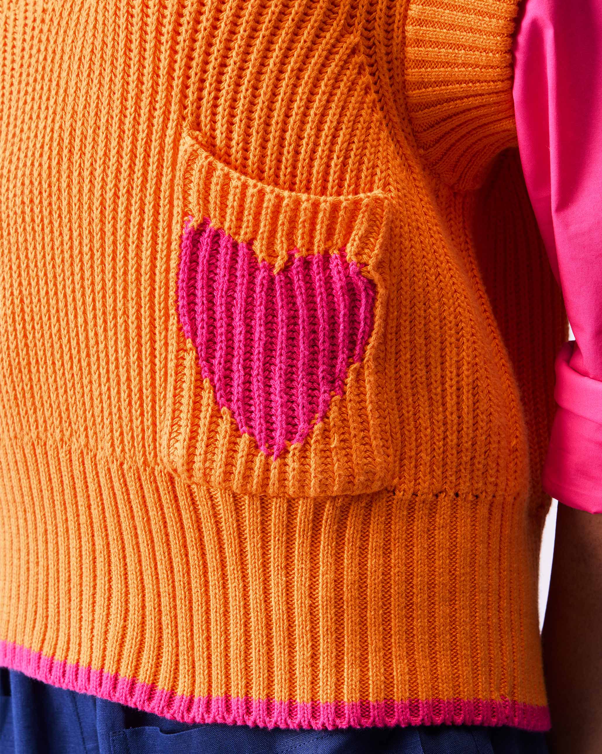 Lunar V-neck Sweater - Orange - Image 4