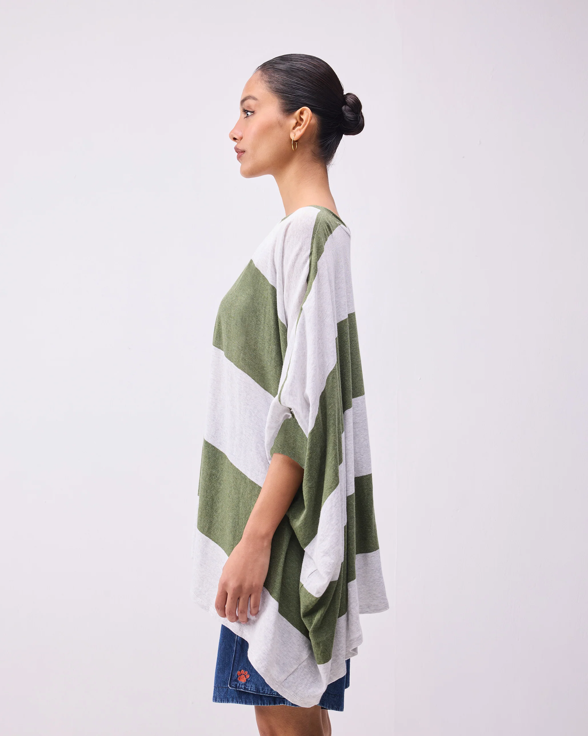 Lyla Top - Olive & Grey Stripes - Image 5