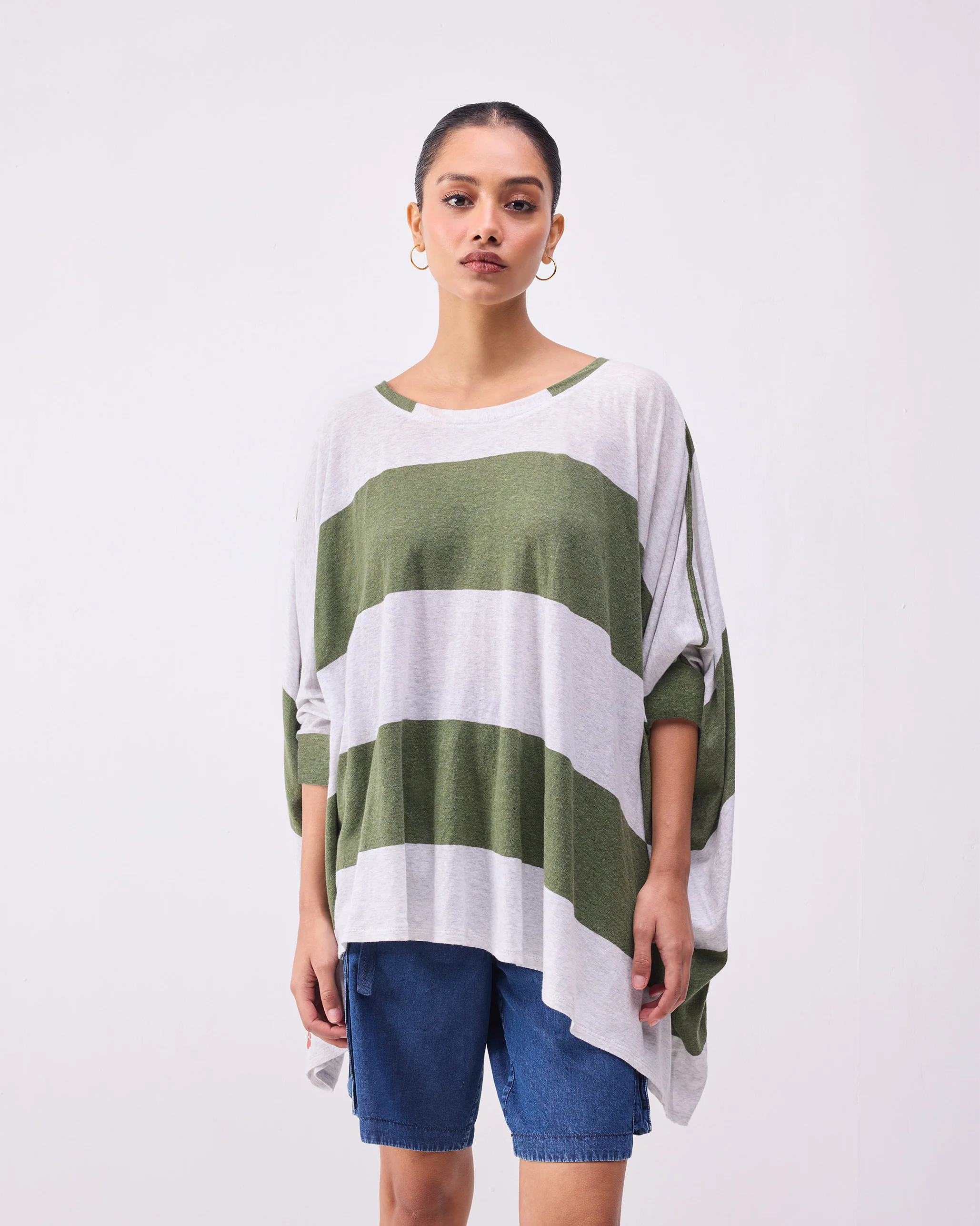 Lyla Top - Olive & Grey Stripes - Image 6