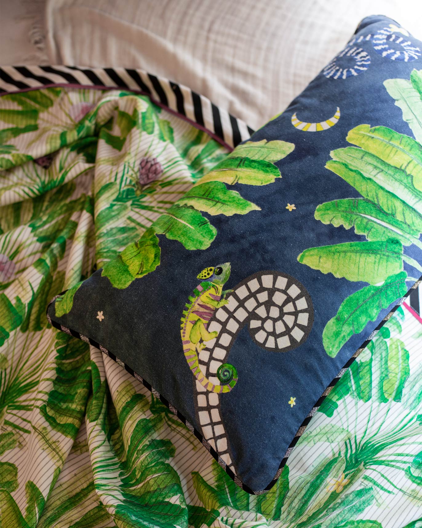 Madagascar Lumbar Cushion Cover - Blue - Image 2