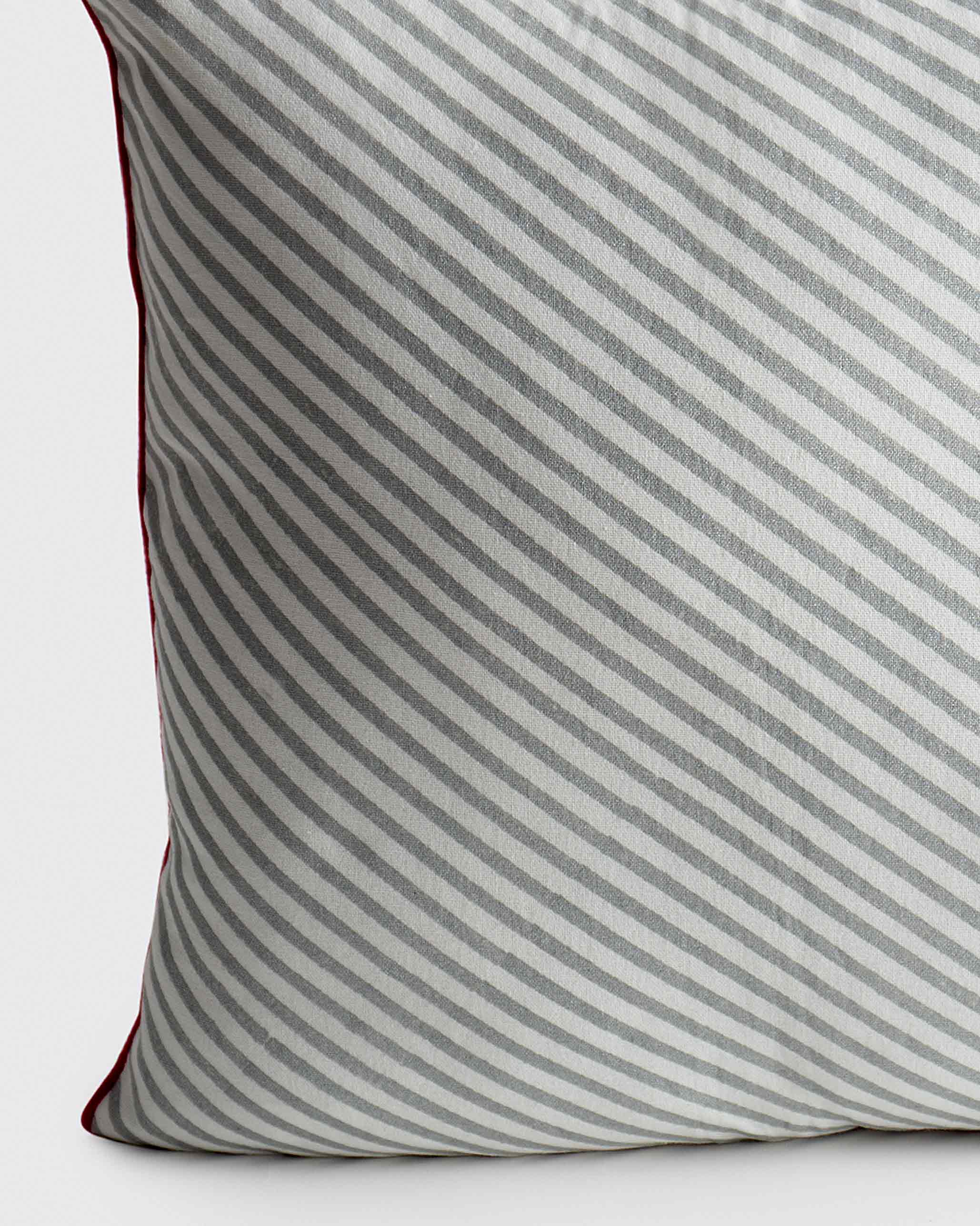 Mahe Silver Stripe Cushion Cover - Image 2