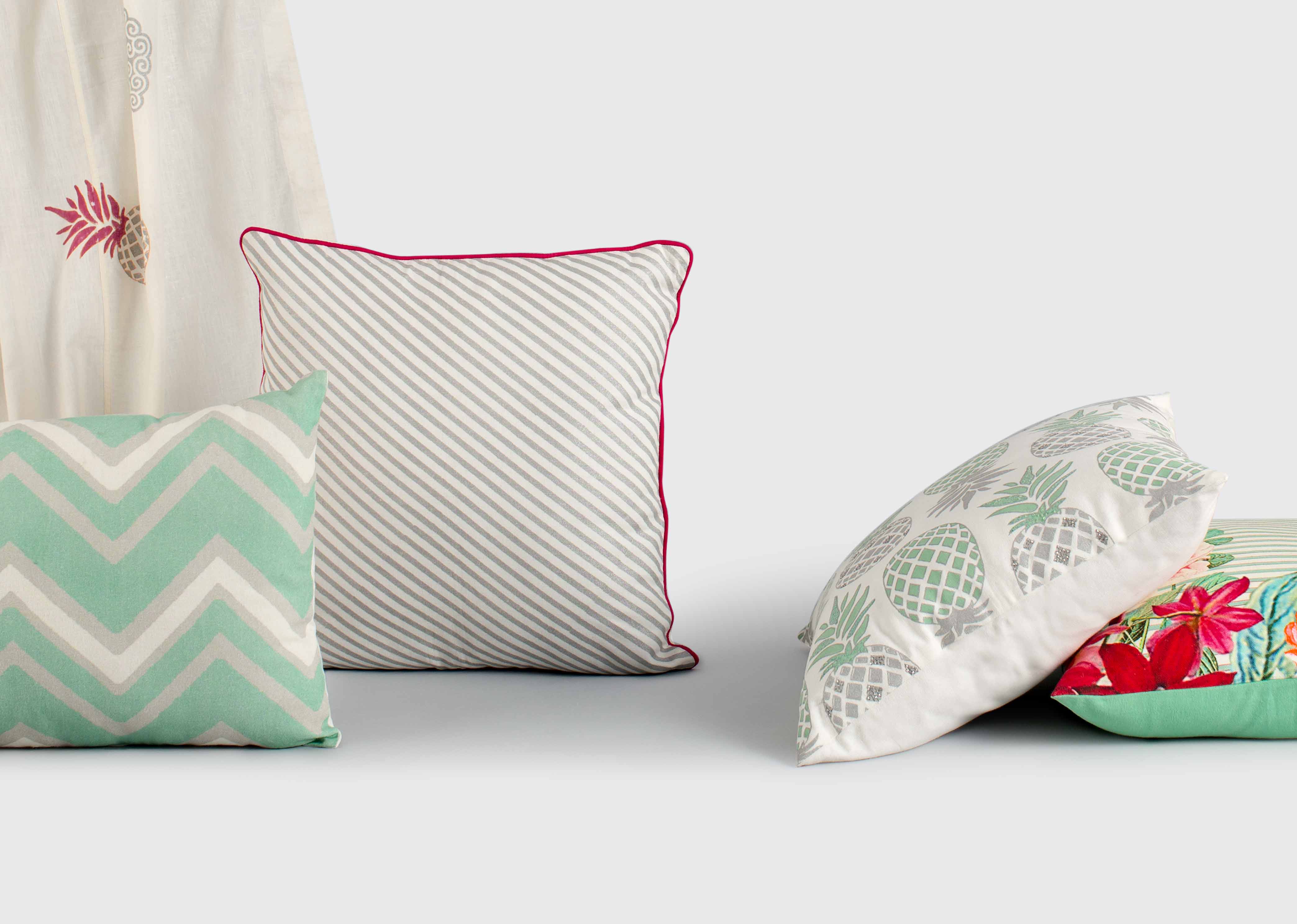 Mahe Silver Stripe Cushion Cover - Image 3