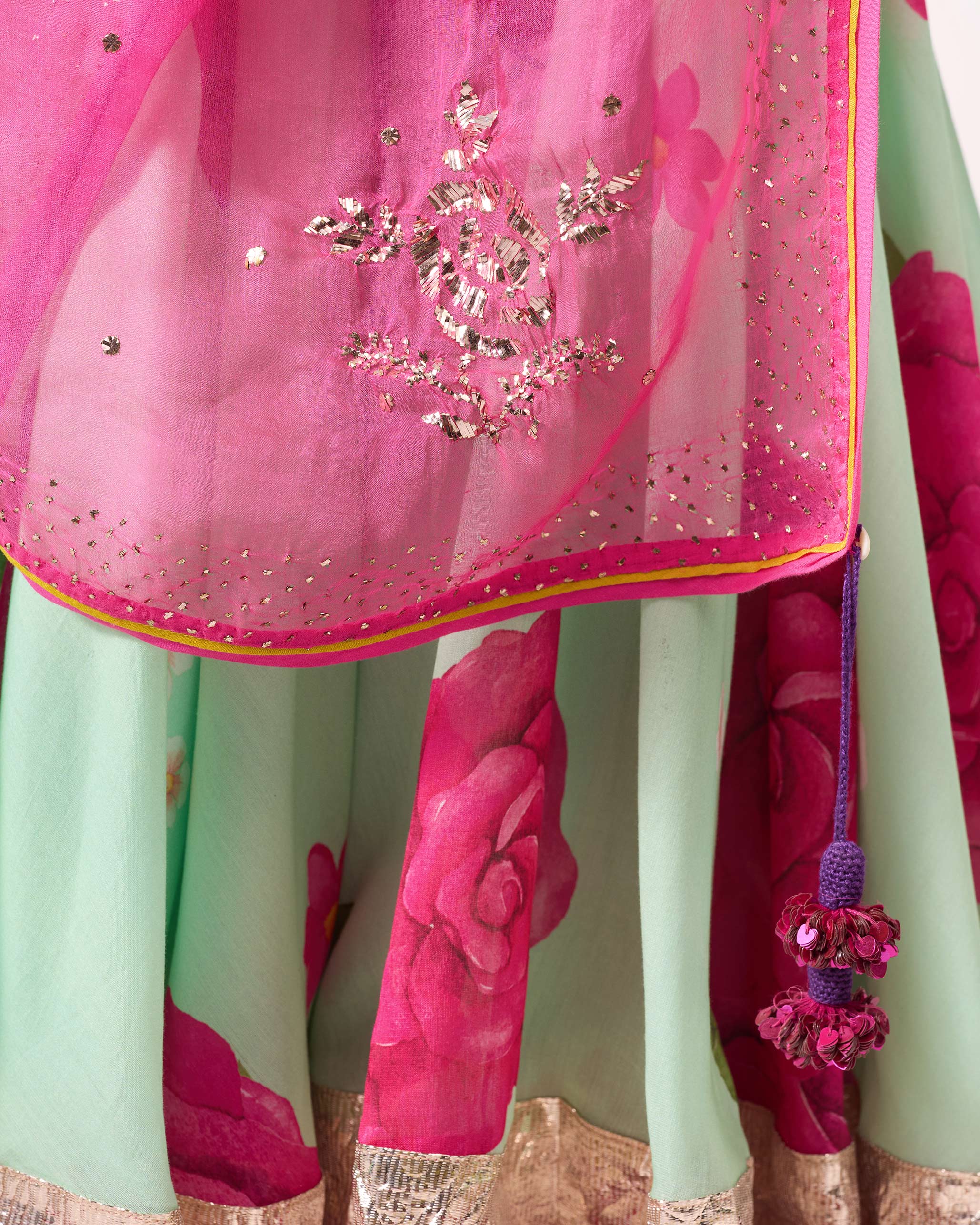 Mahira Dupatta - Pink Embroidered - Image 2