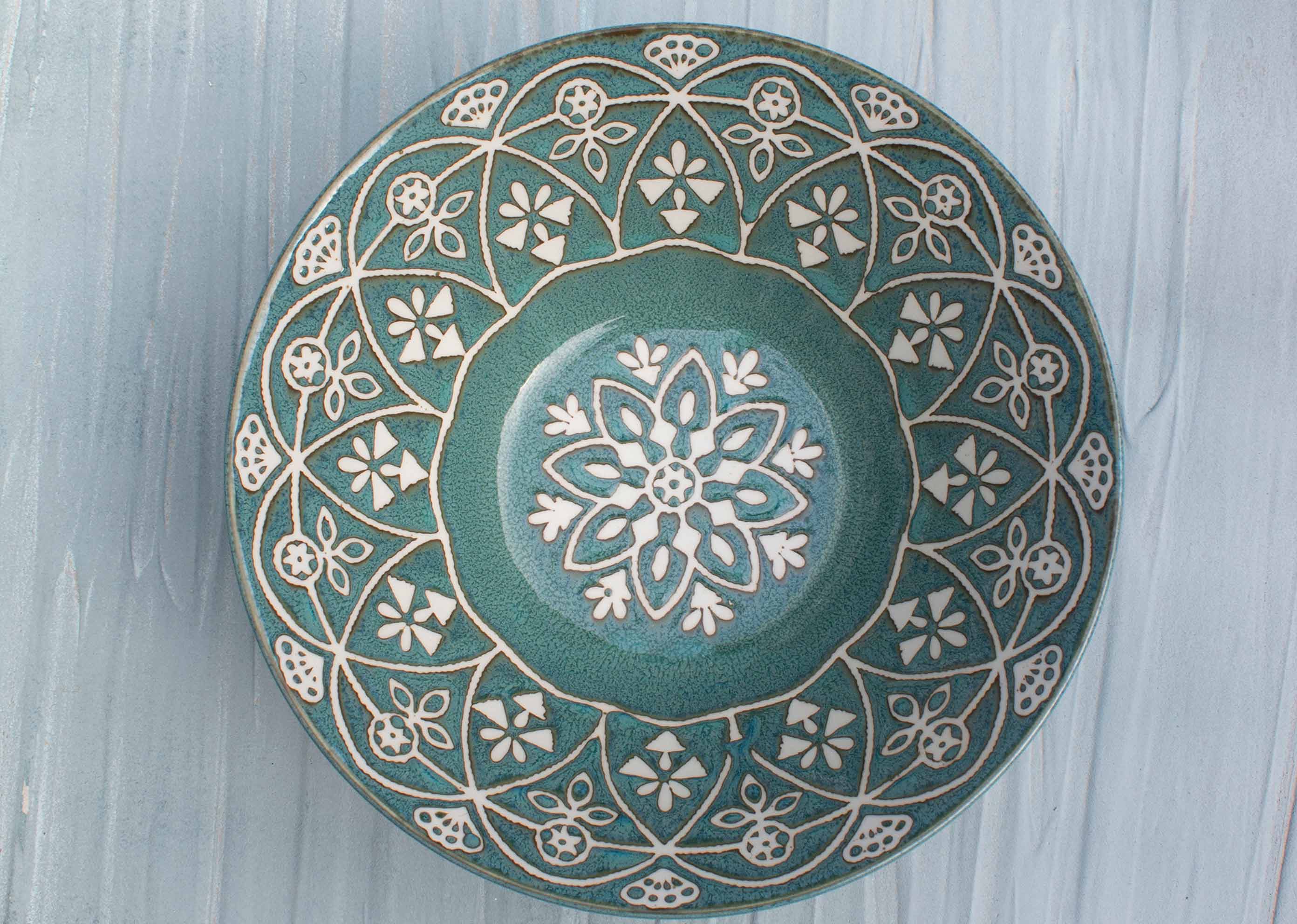 Makran Shallow Bowl - Green - Image 3