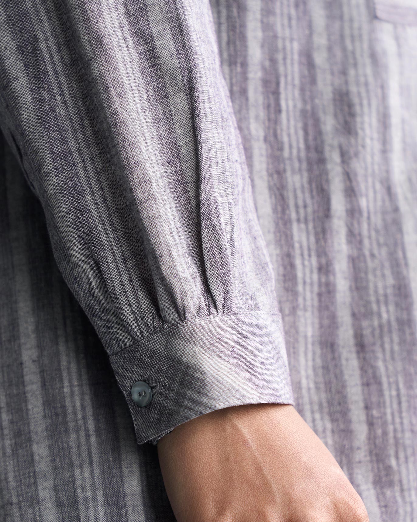 Mandarin Collar Kurta - Grey - Image 4