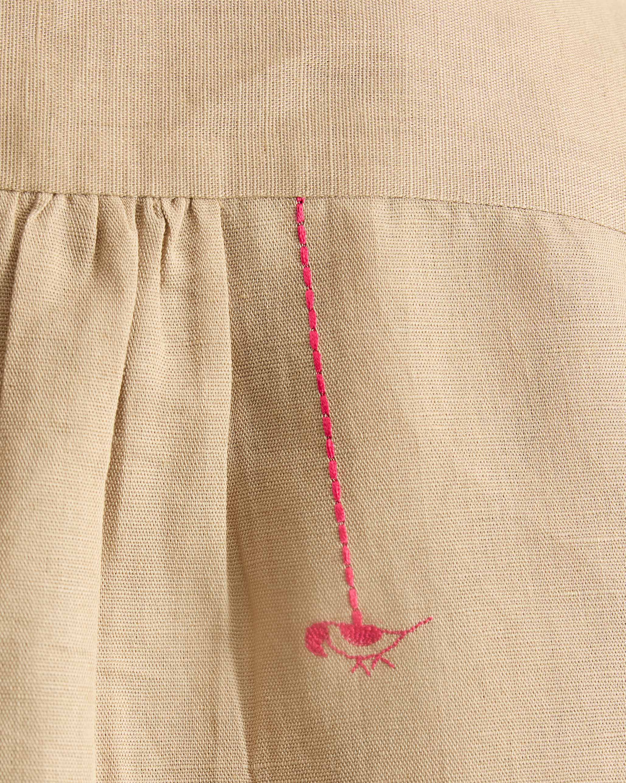 Mandarin Collar Top - Beige - Image 7