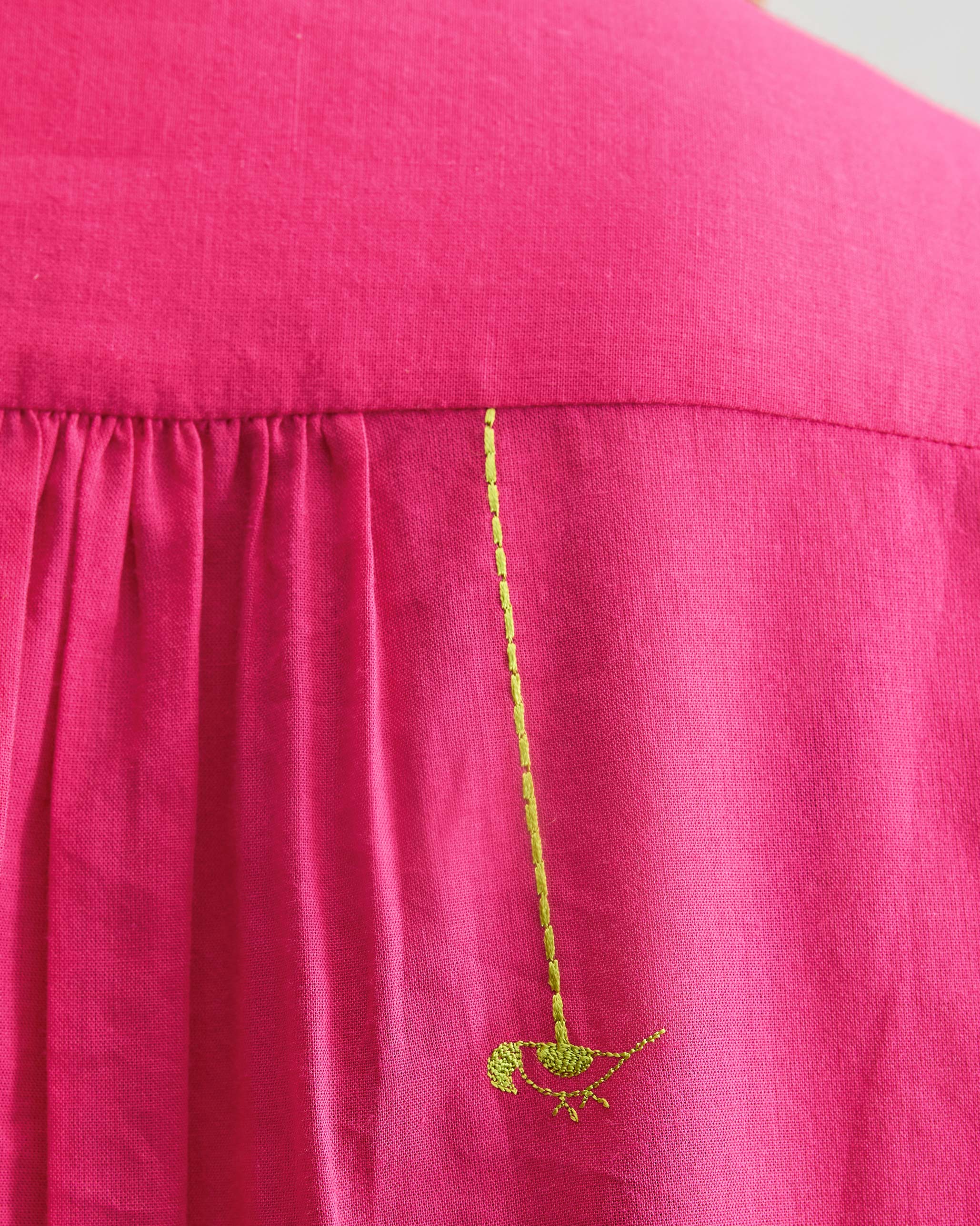 Mandarin Collar Top - Fuchsia - Image 4