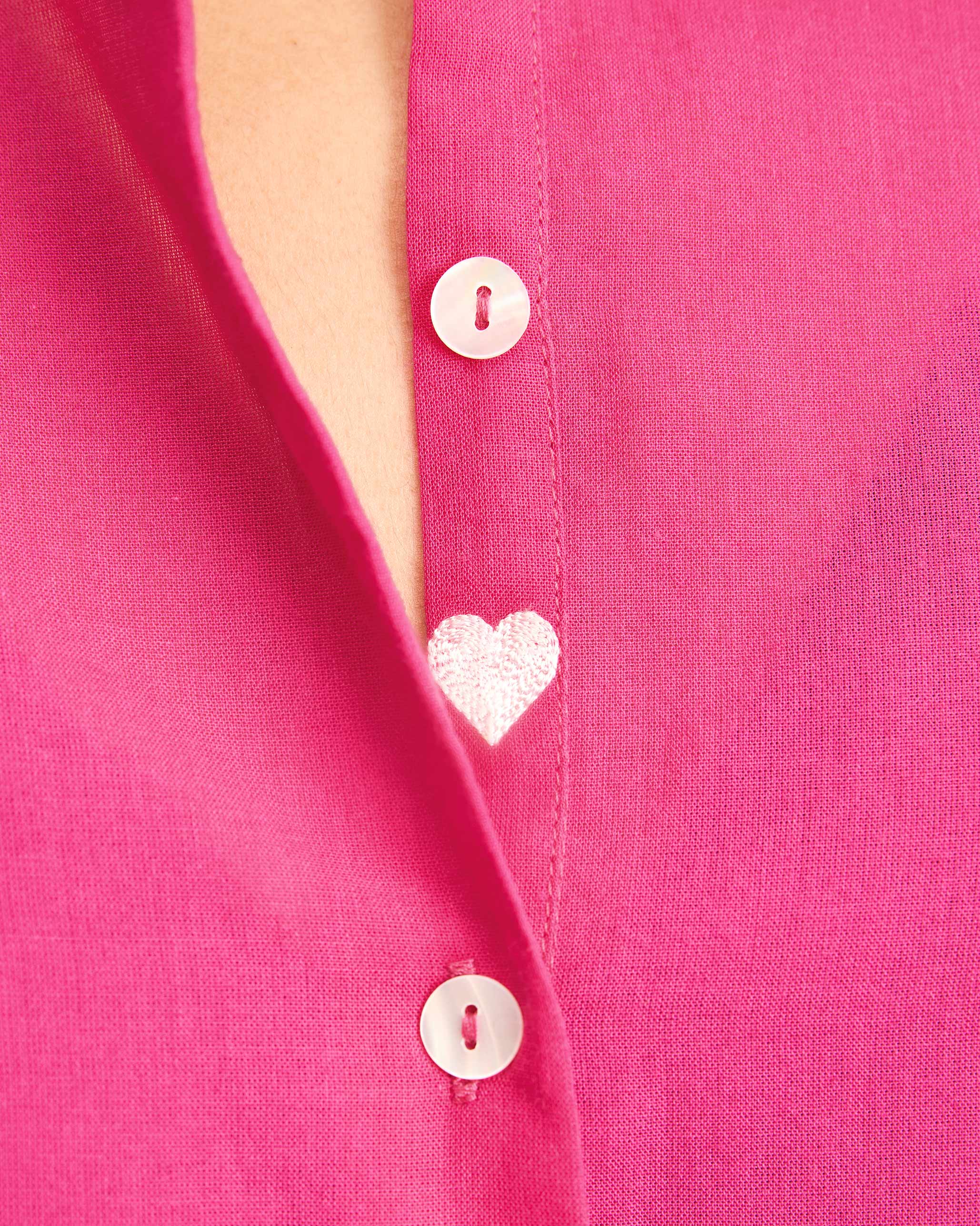 Mandarin Collar Top - Fuchsia - Image 5