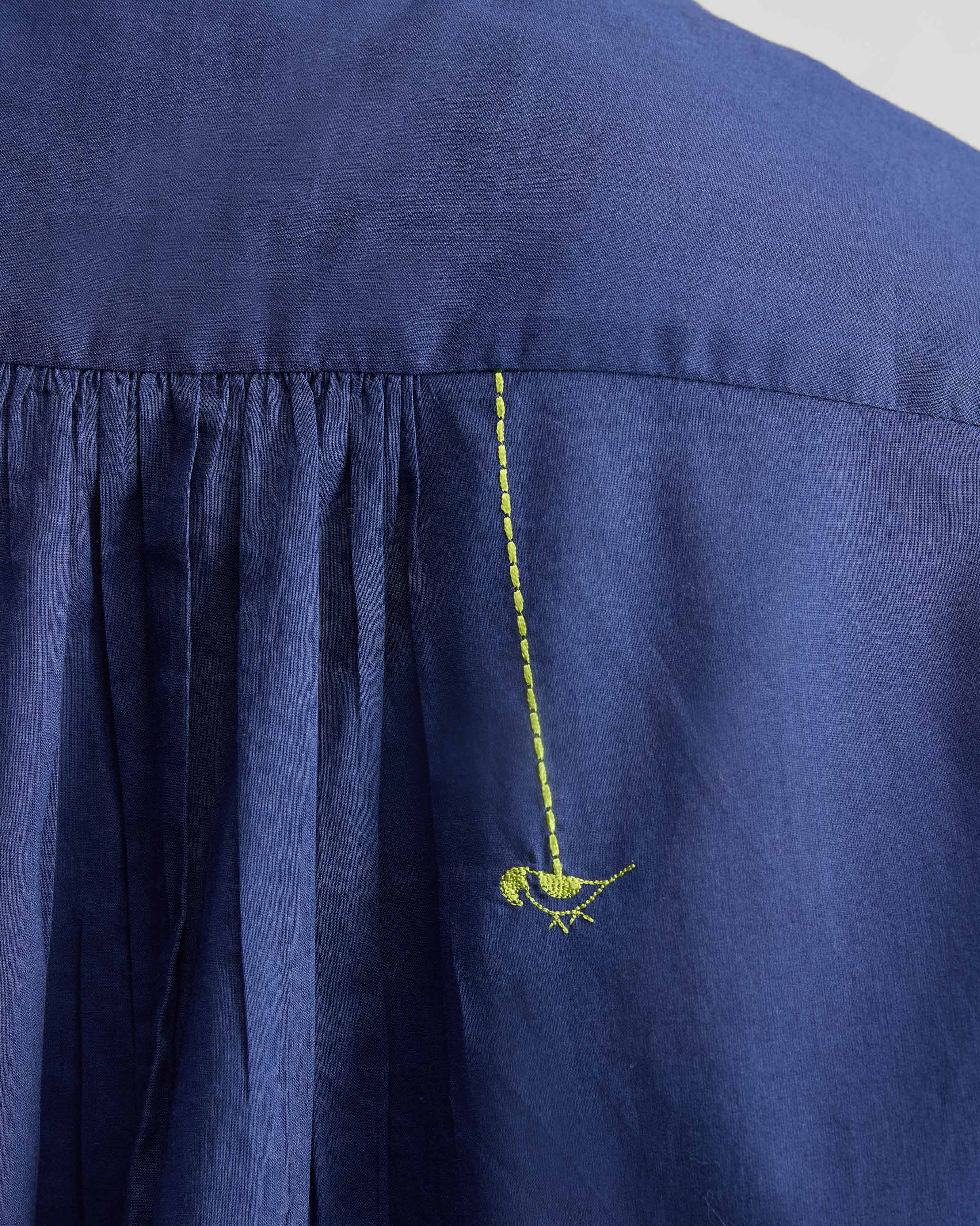 Mandarin Collar Top - Ink Blue - Image 3