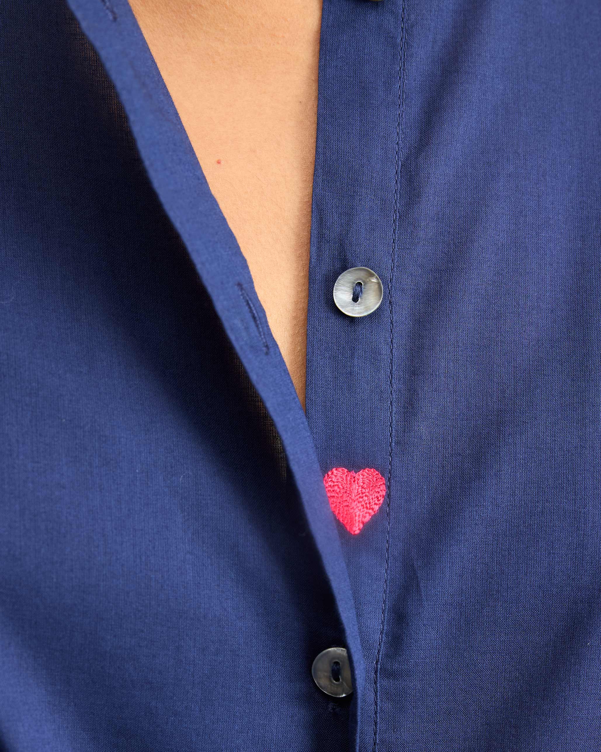 Mandarin Collar Top - Ink Blue - Image 4