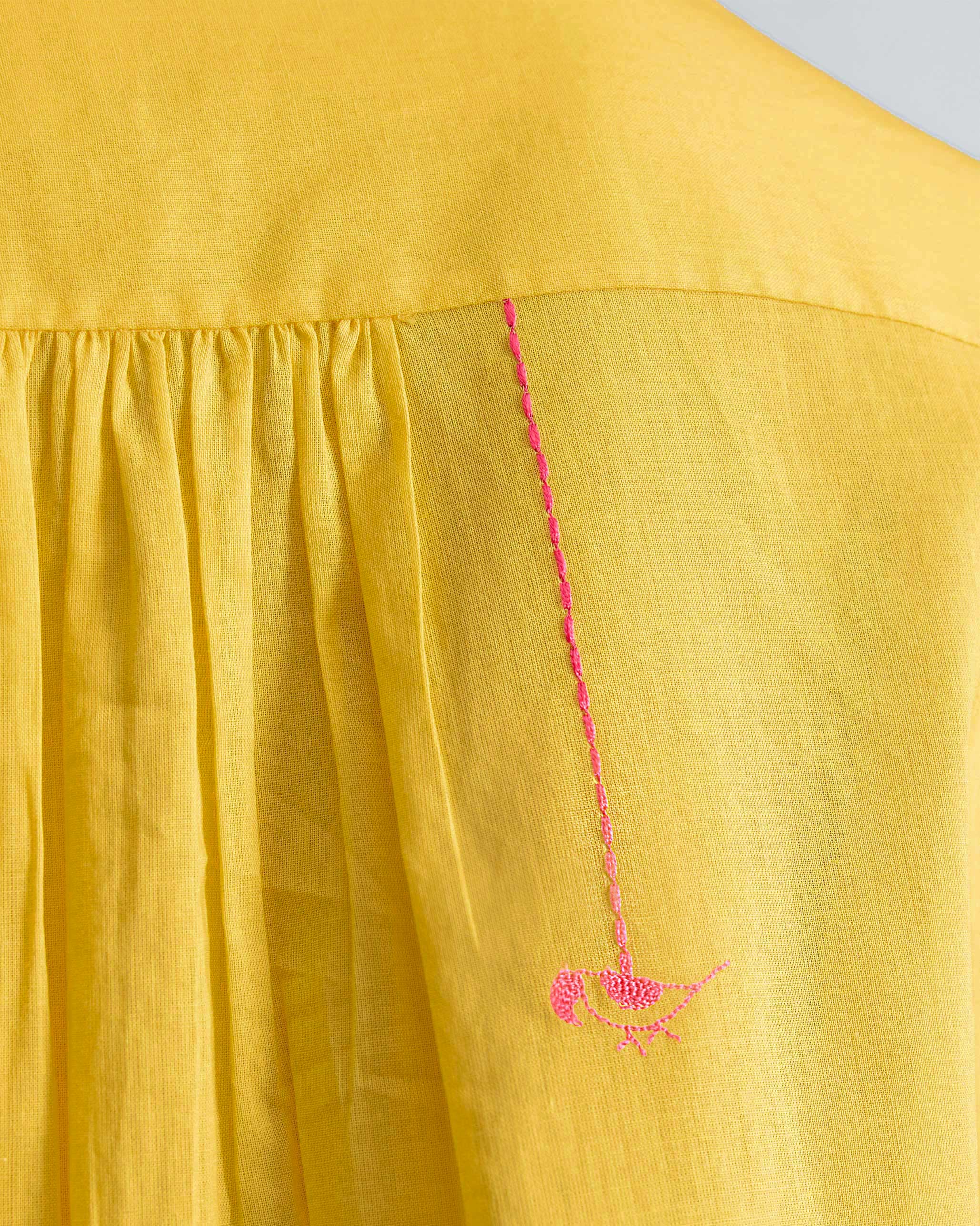 Mandarin Collar Top - Yellow - Image 4