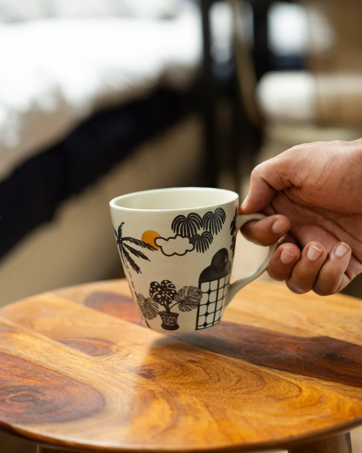Mandovi Palm Mug - Ivory - Image 4