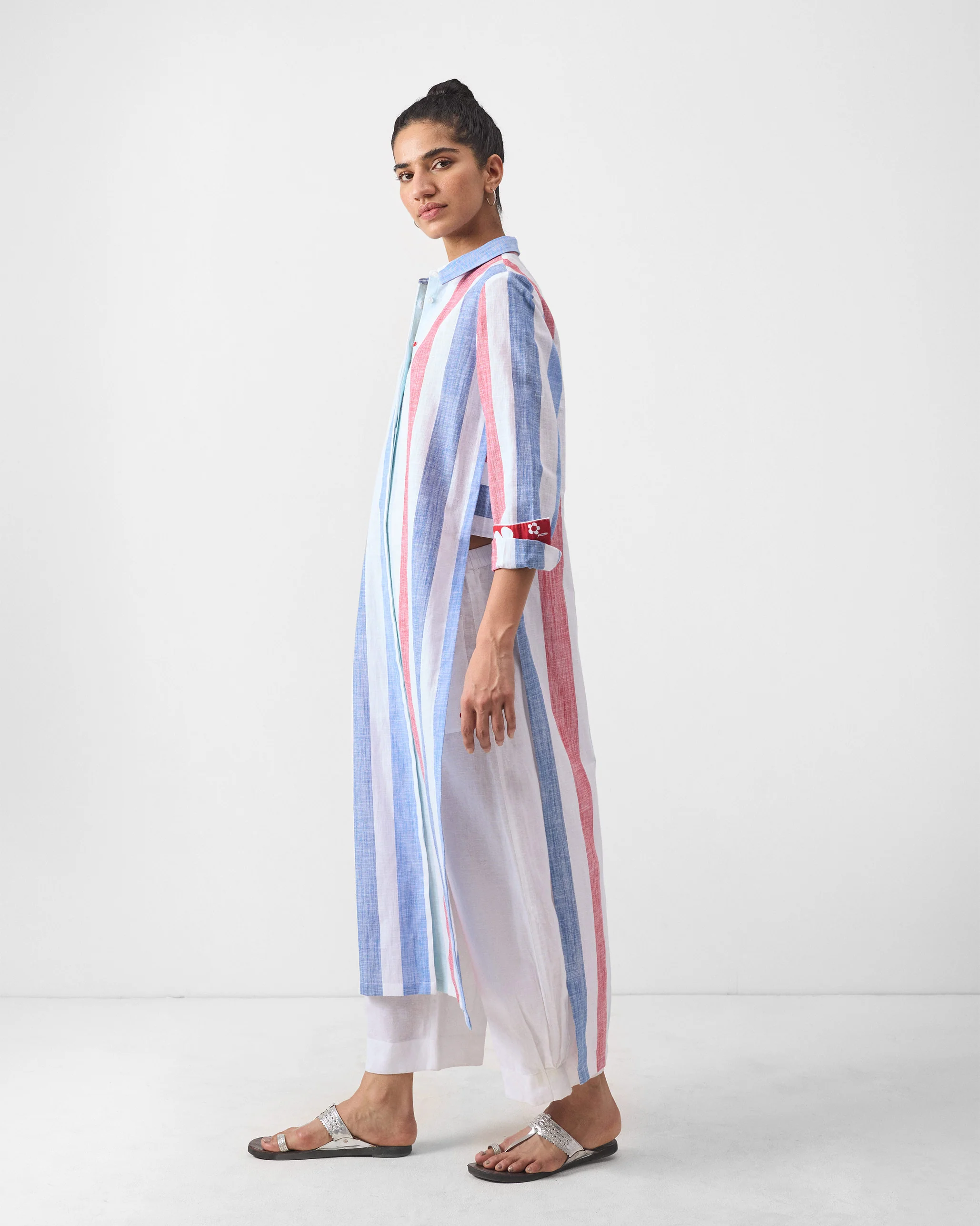 Many Moons Kurta - Blue & Red Stripes - Image 2