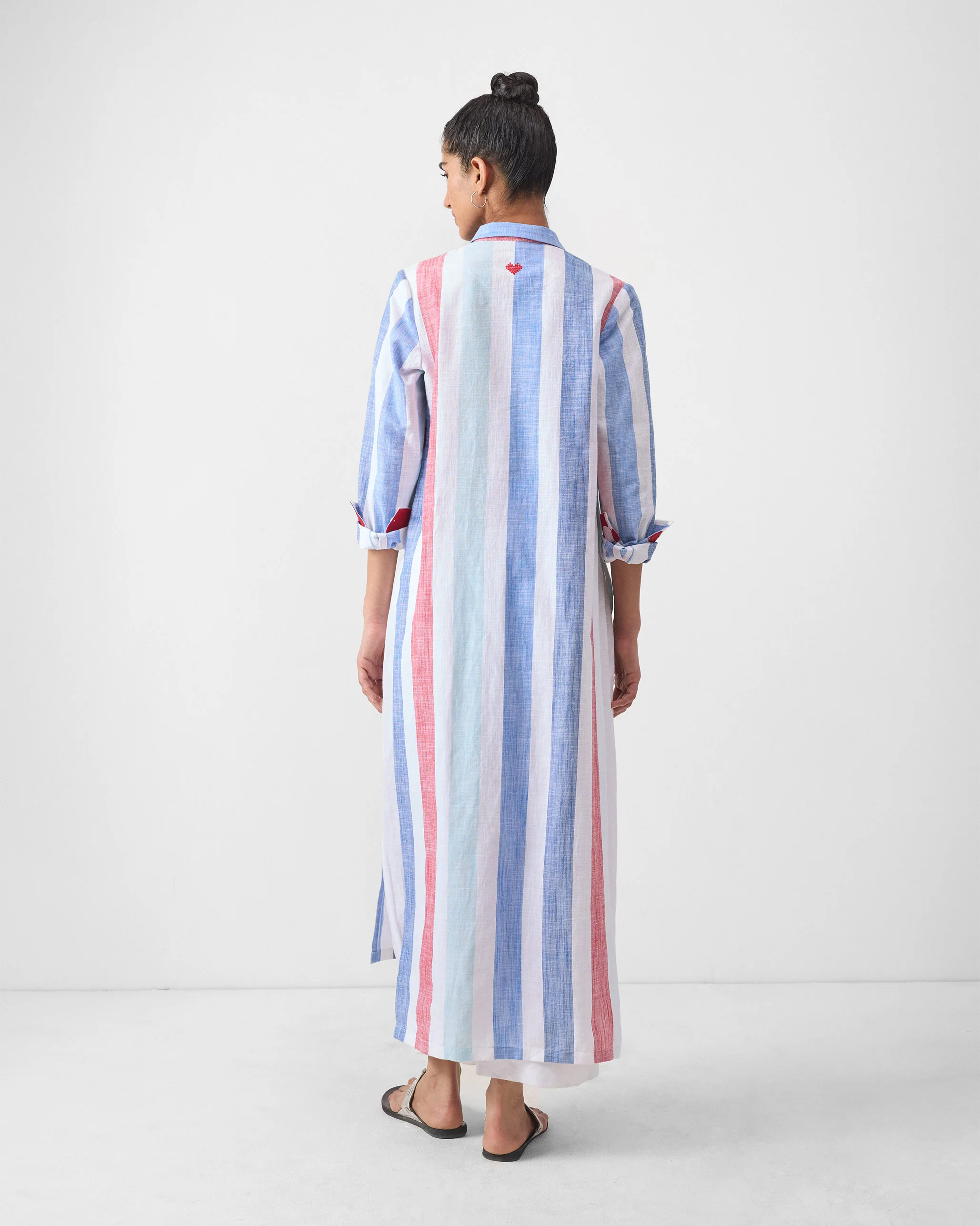 Many Moons Kurta - Blue & Red Stripes - Image 4